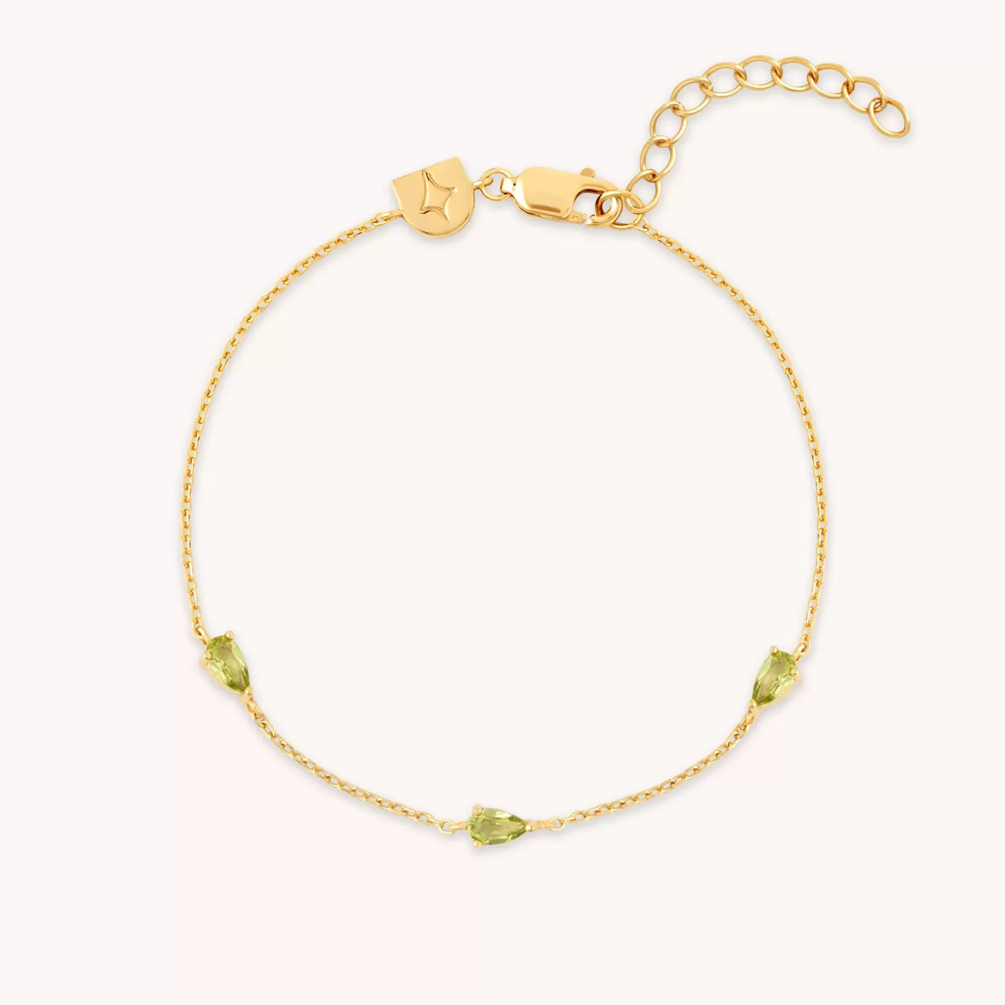 Astrid & Miyu Olivine Charm Bracelet In Gold 18K Gold Plated Sterling Silver Cheap
