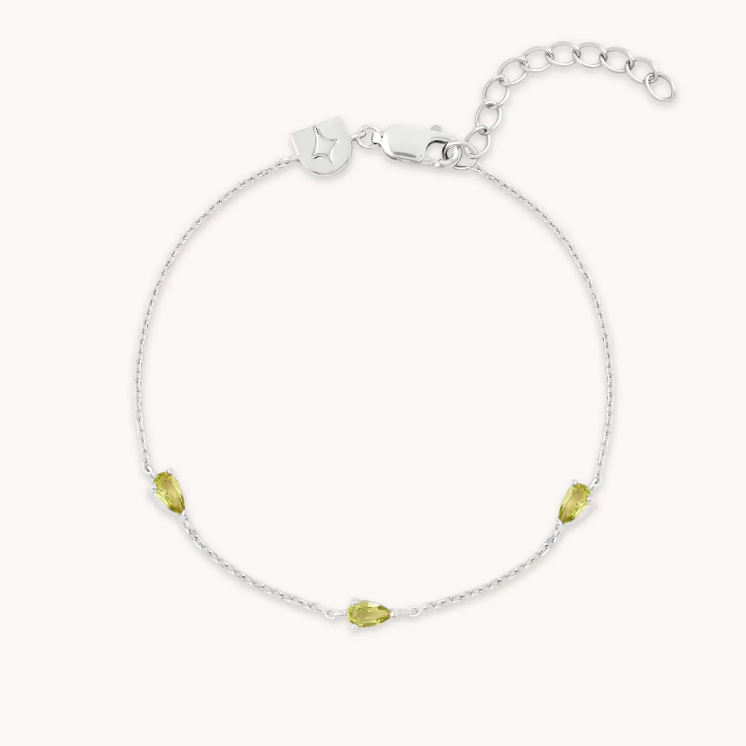 Astrid & Miyu Olivine Charm Bracelet In Silver Rhodium Plated Sterling Silver Hot