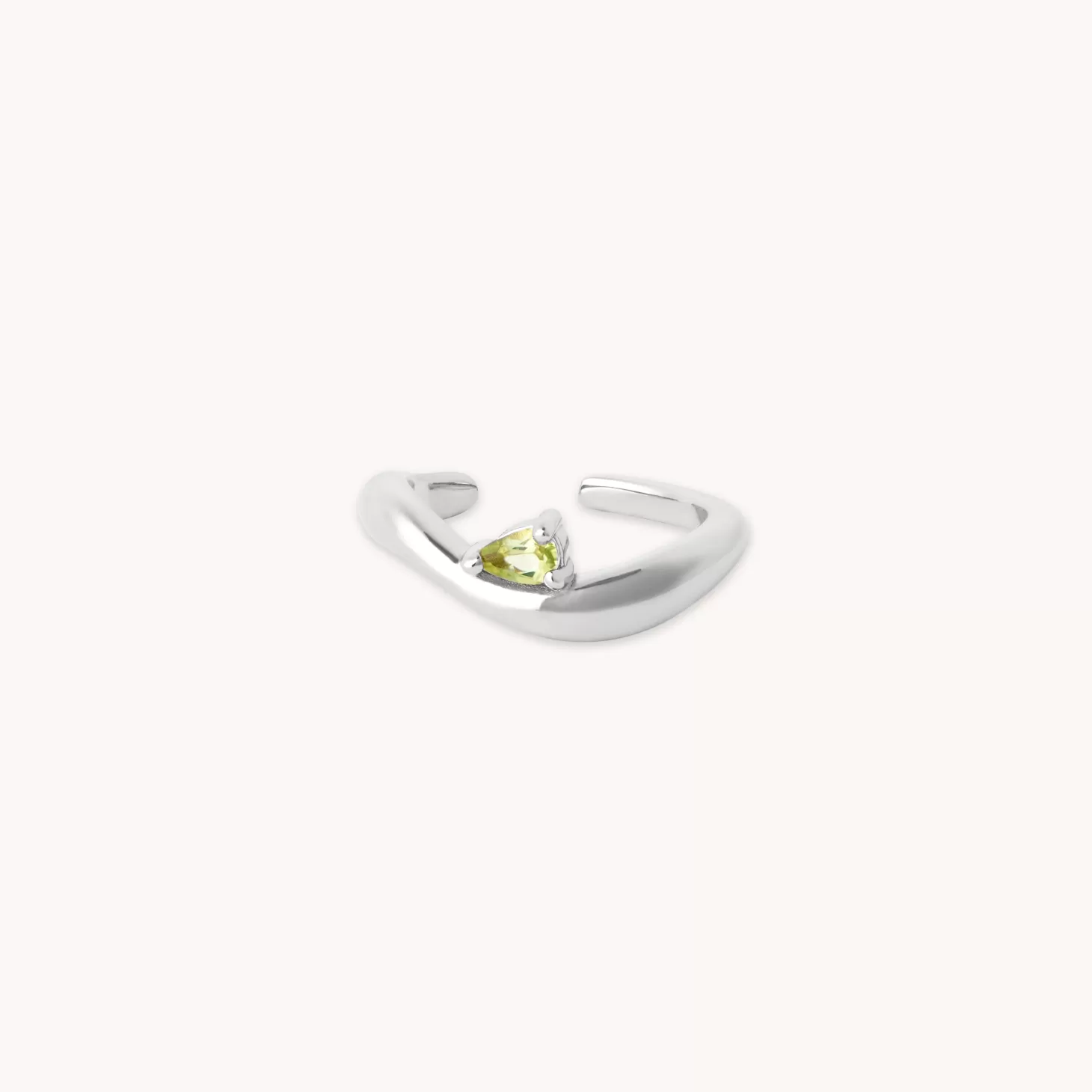 Astrid & Miyu Olivine Wave Ear Cuff In Silver Rhodium Plated Sterling Silver Flash Sale