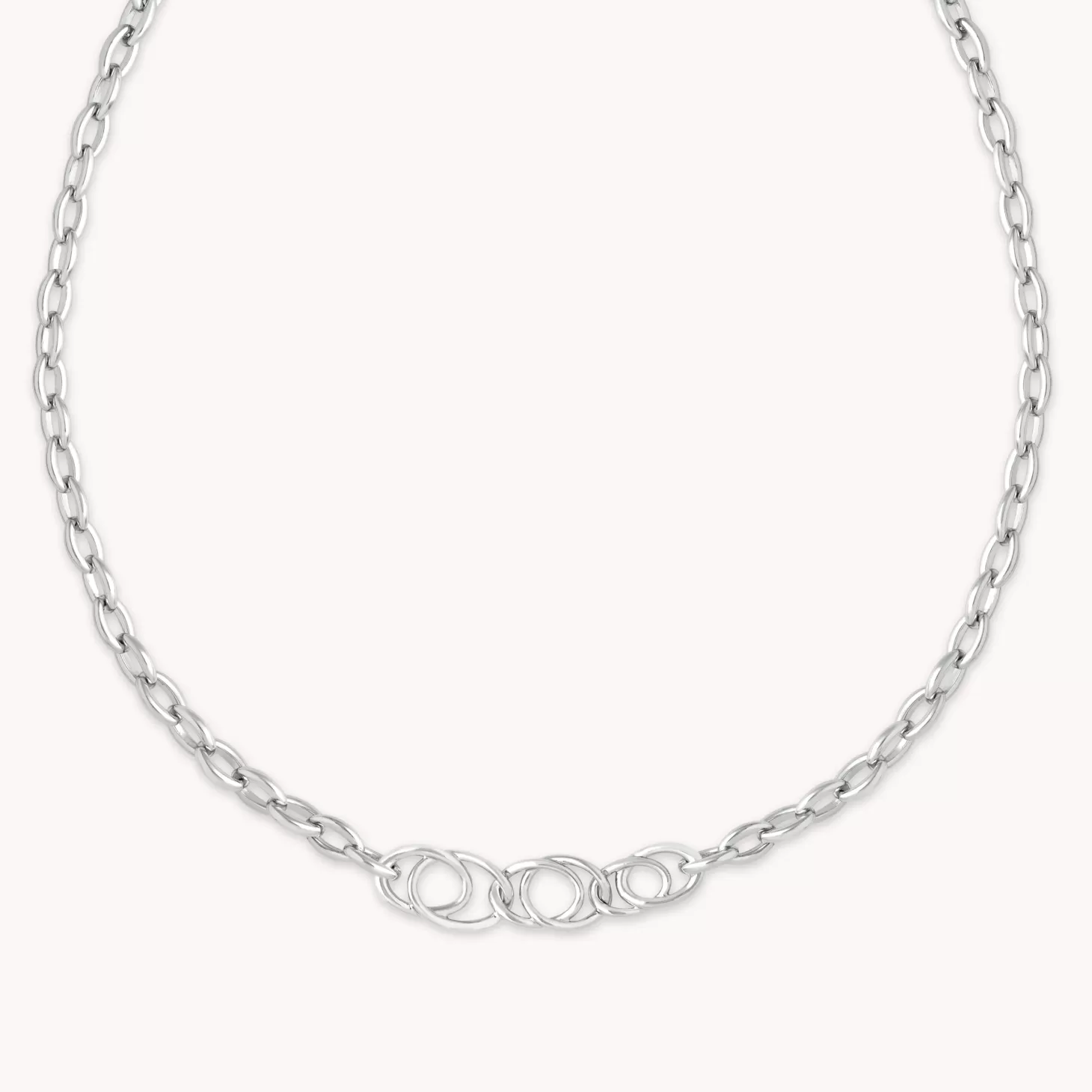 Astrid & Miyu Orbit Chain Necklace In Silver Rhodium Plated Shop