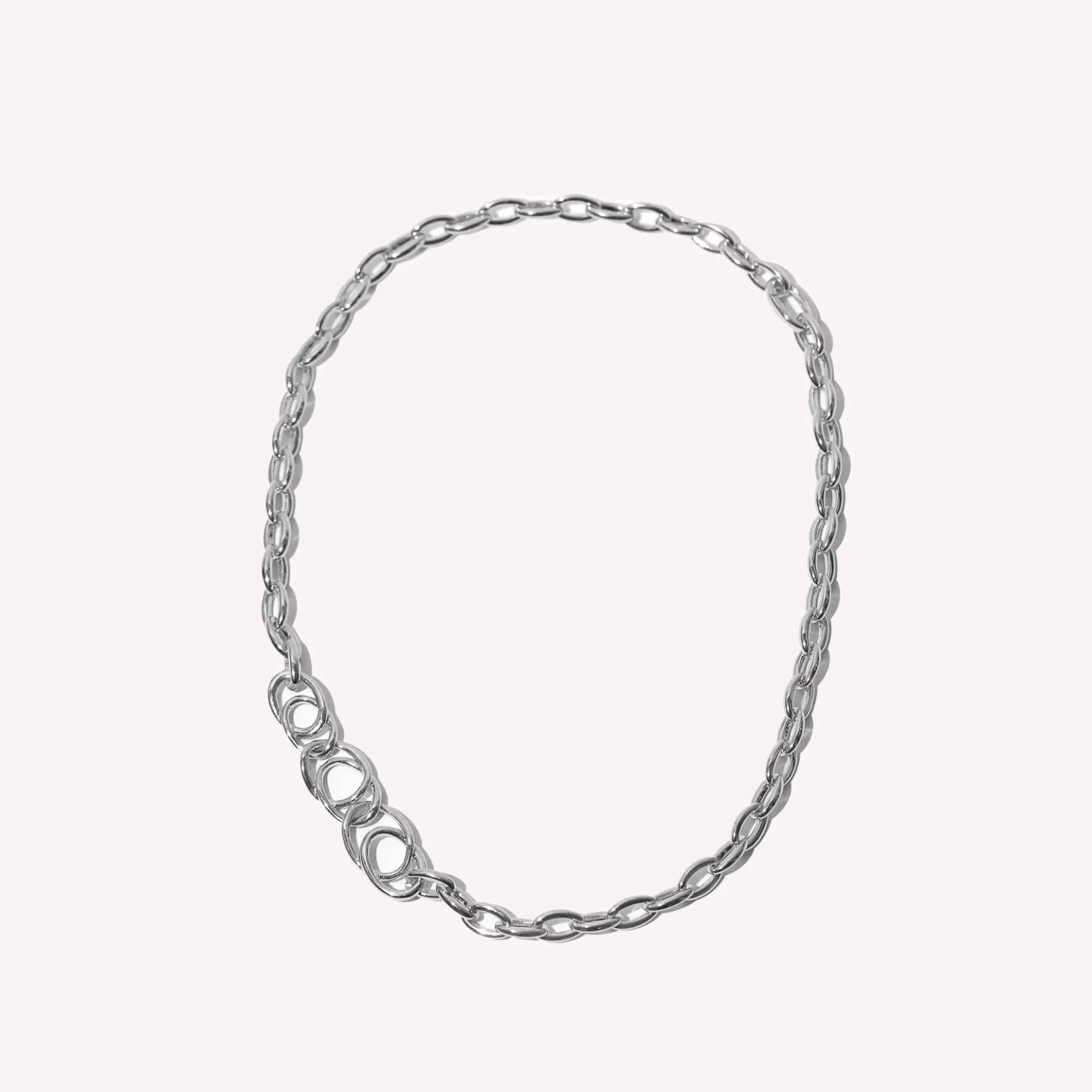 Astrid & Miyu Orbit Chain Necklace In Silver Rhodium Plated Shop