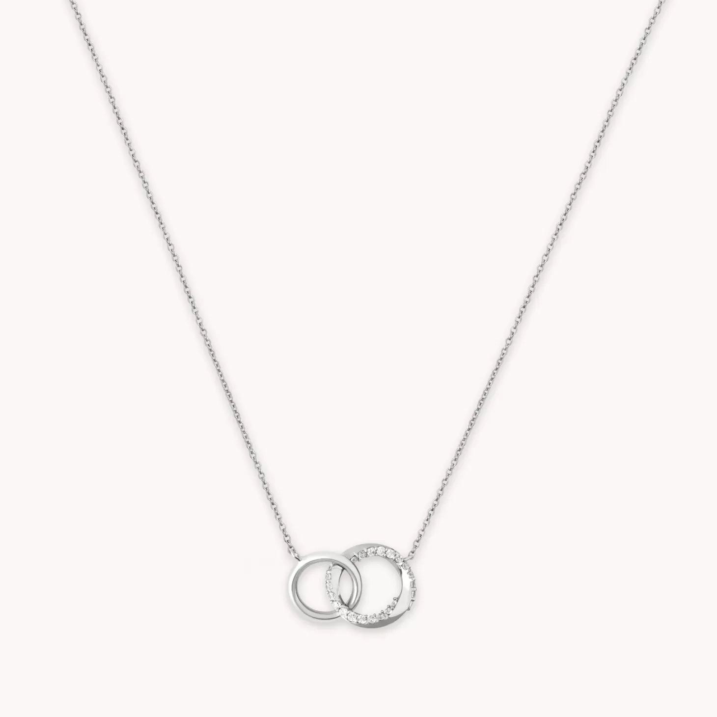 Astrid & Miyu Orbit Crystal Chain Necklace In Silver Rhodium Plated Sterling Silver Discount