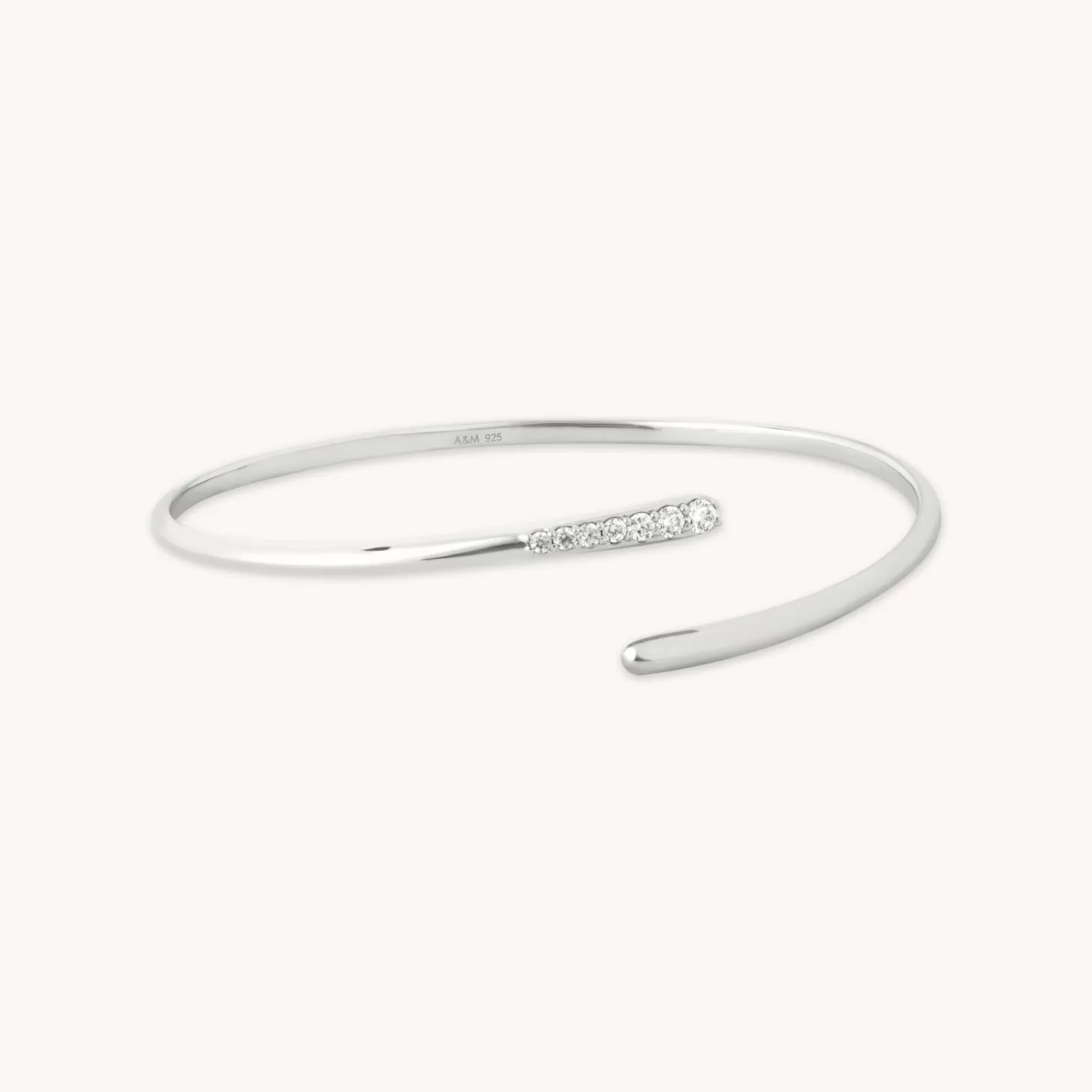 Astrid & Miyu Orbit Crystal Cuff In Silver Rhodium Plated Sterling Silver Sale