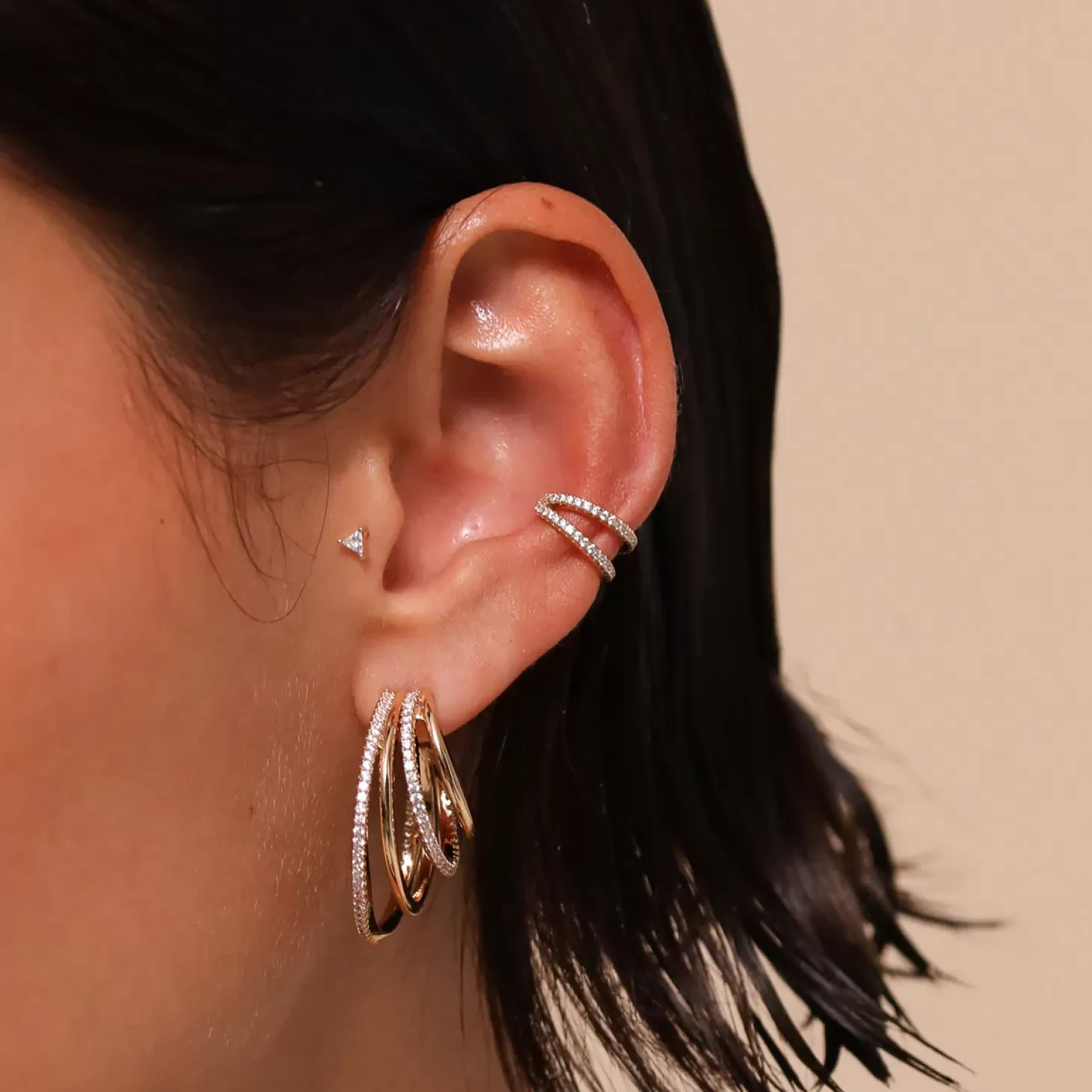 Astrid & Miyu Orbit Crystal Hoops In Gold 18K Gold Plated Cheap