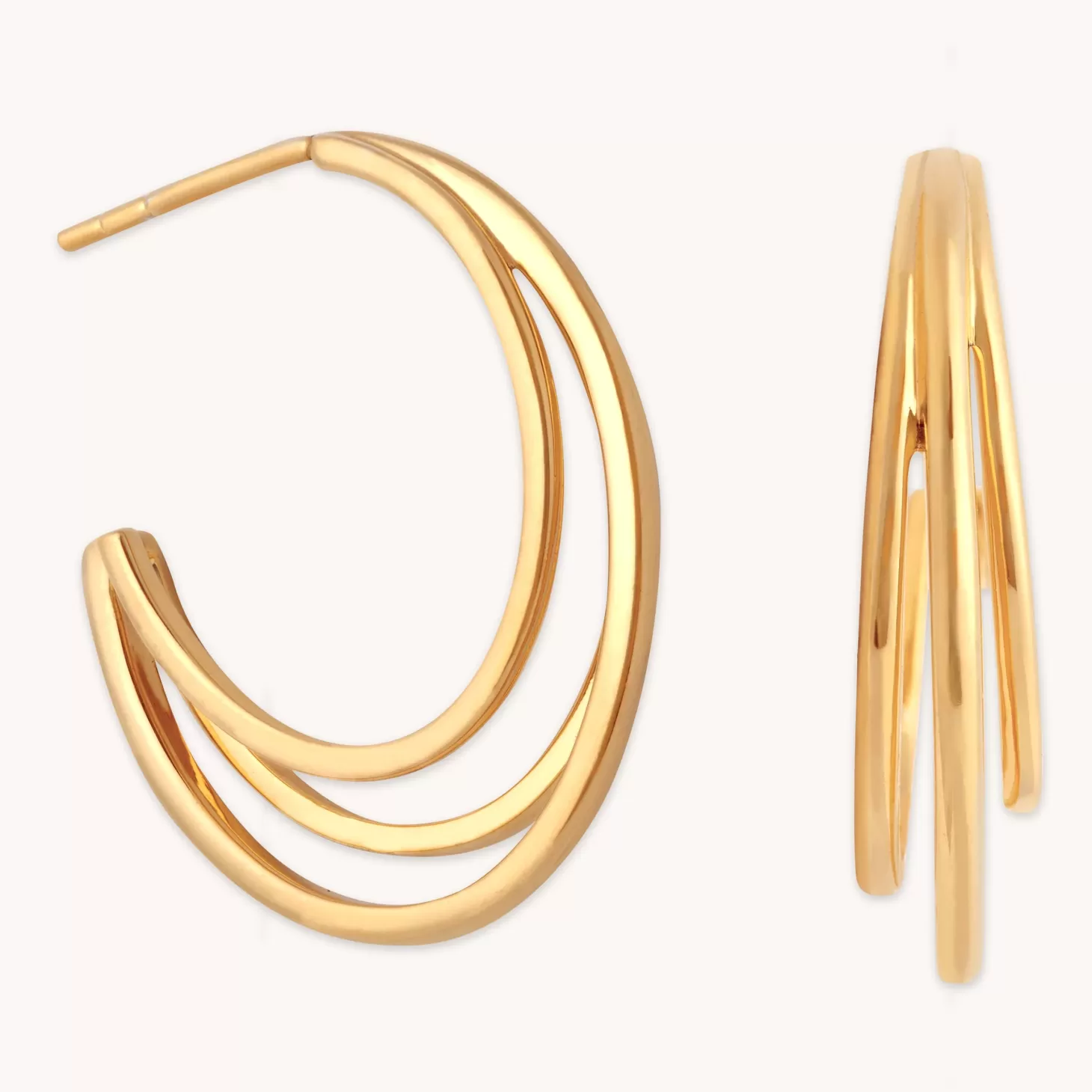 Astrid & Miyu Orbit Hoops In Gold 18K Gold Plated Outlet