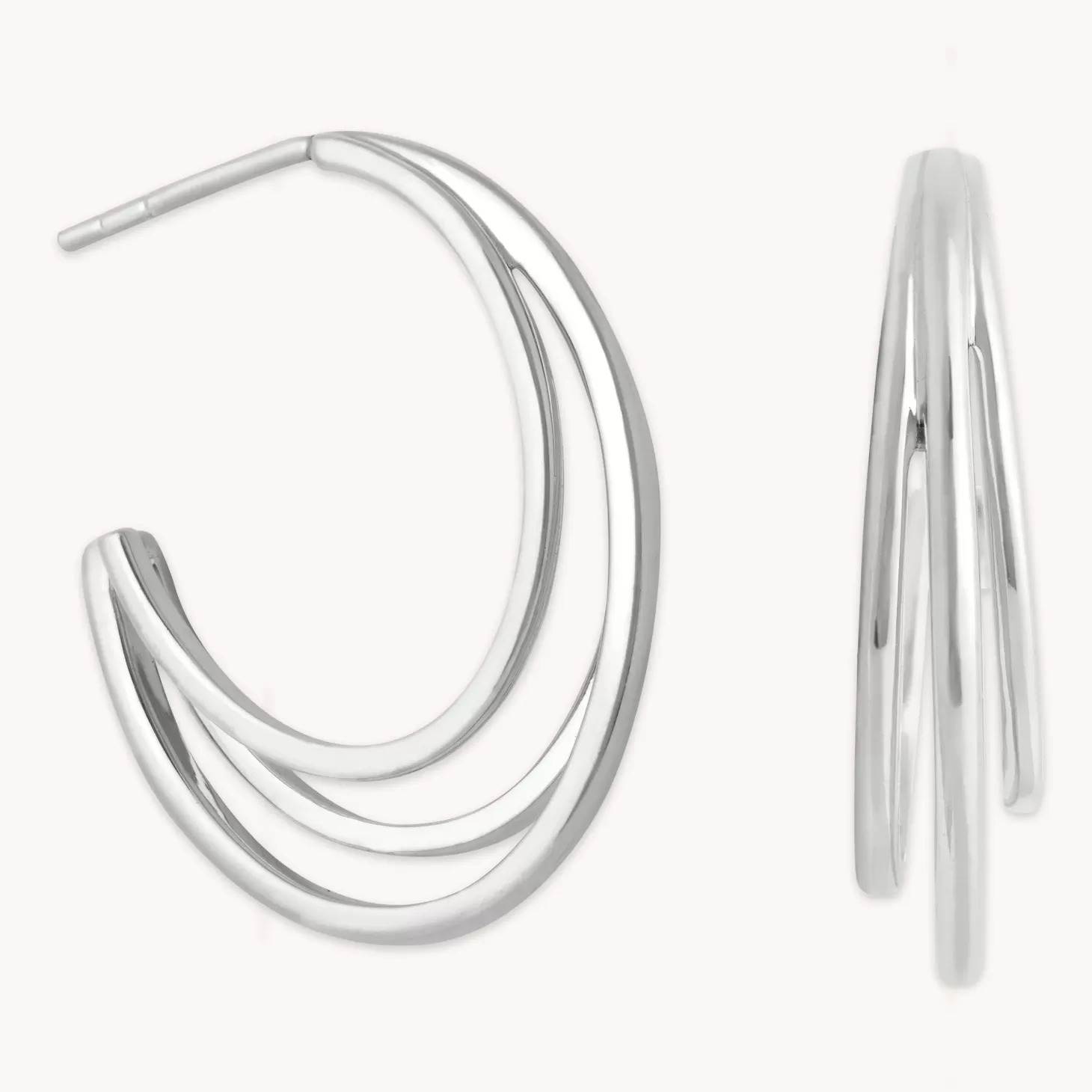 Astrid & Miyu Orbit Hoops In Silver Rhodium Plated Fashion