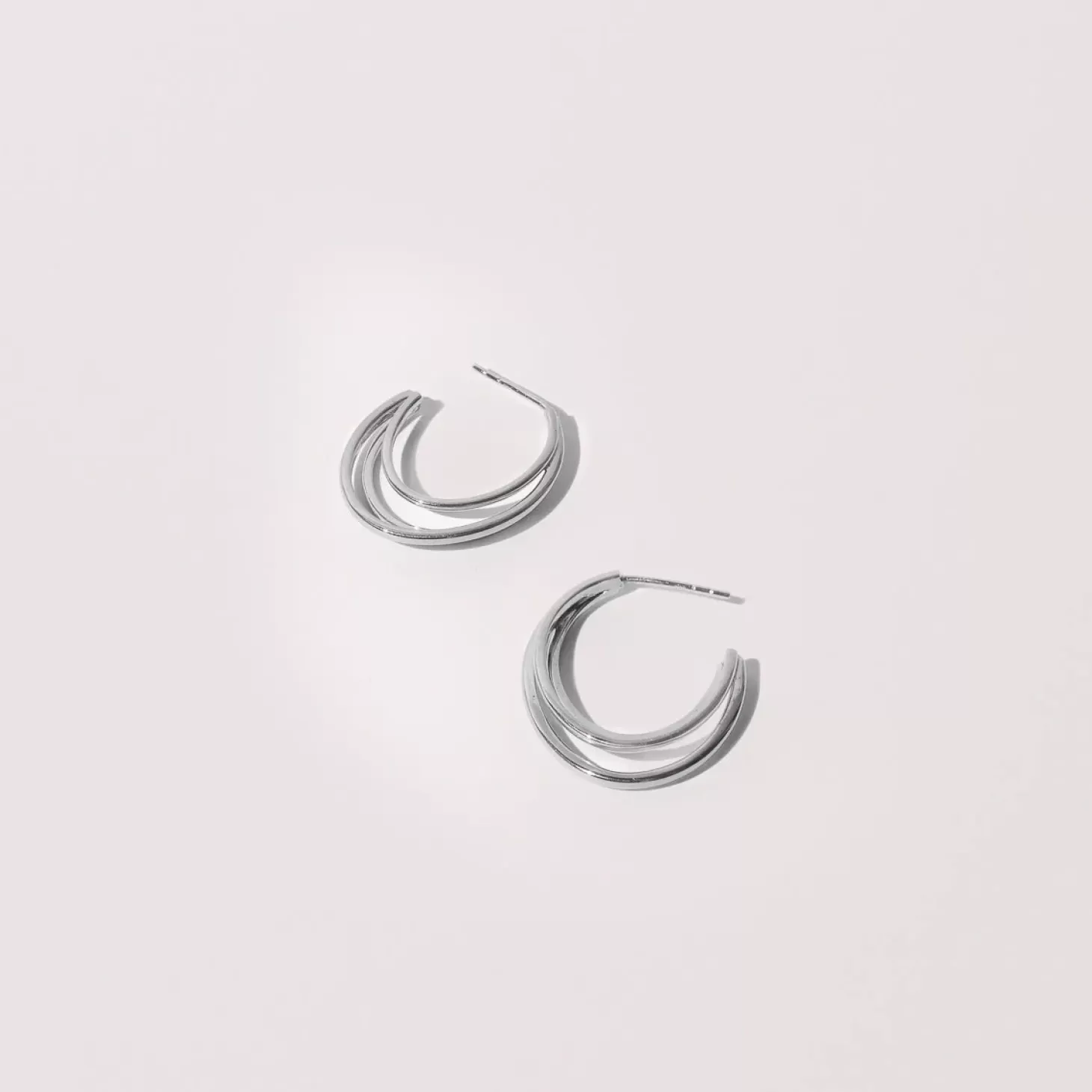 Astrid & Miyu Orbit Hoops In Silver Rhodium Plated Fashion