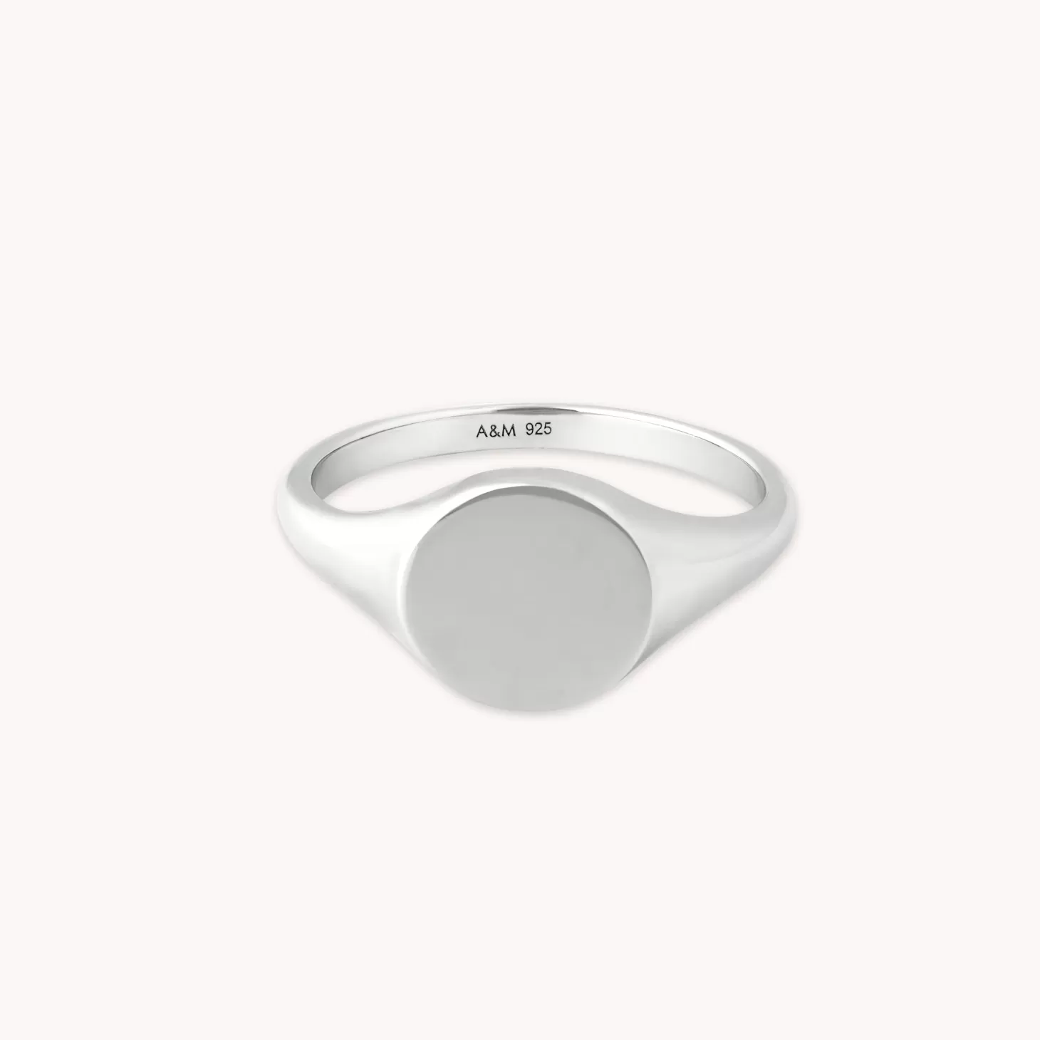 Astrid & Miyu Orbit Signet Ring In Silver Rhodium Plated Sterling Silver Store