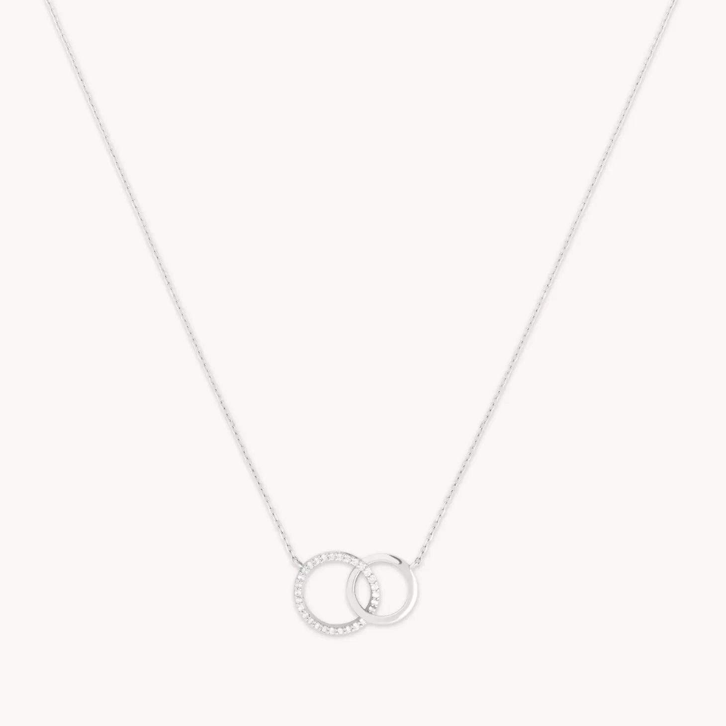 Astrid & Miyu Orbit Topaz Necklace In Solid White Gold 9K White Gold Cheap