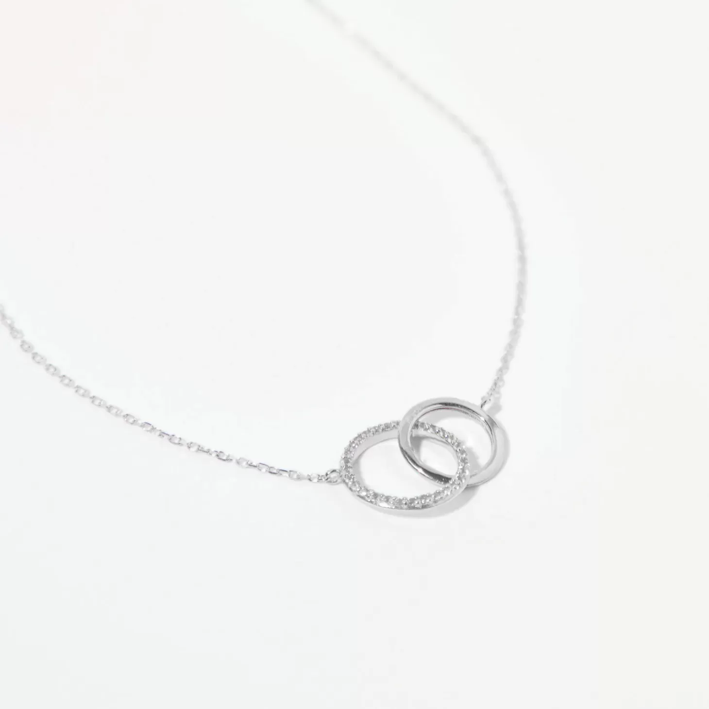 Astrid & Miyu Orbit Topaz Necklace In Solid White Gold 9K White Gold Cheap