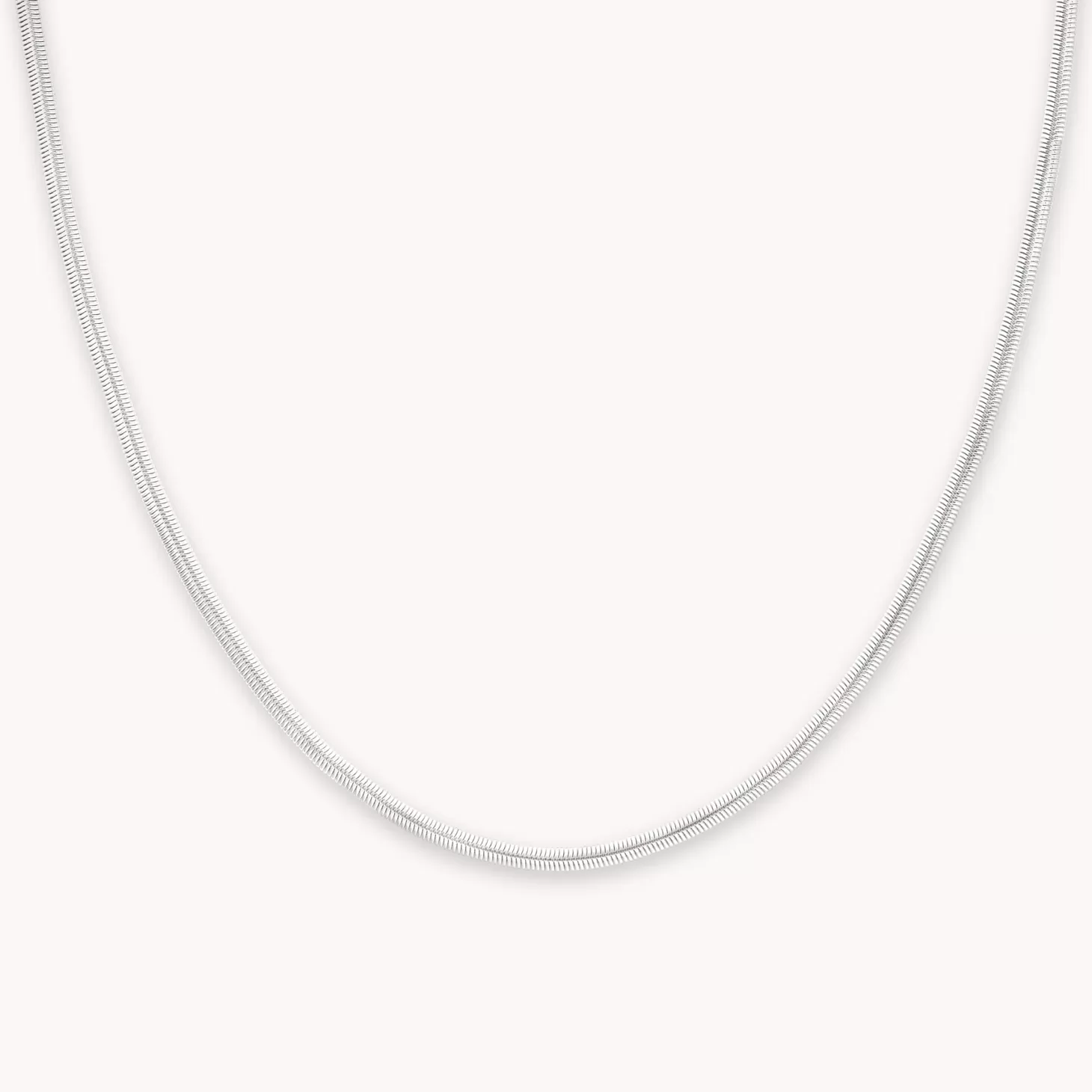 Astrid & Miyu Oval Snake Chain Necklace In Silver Rhodium Plated Clearance
