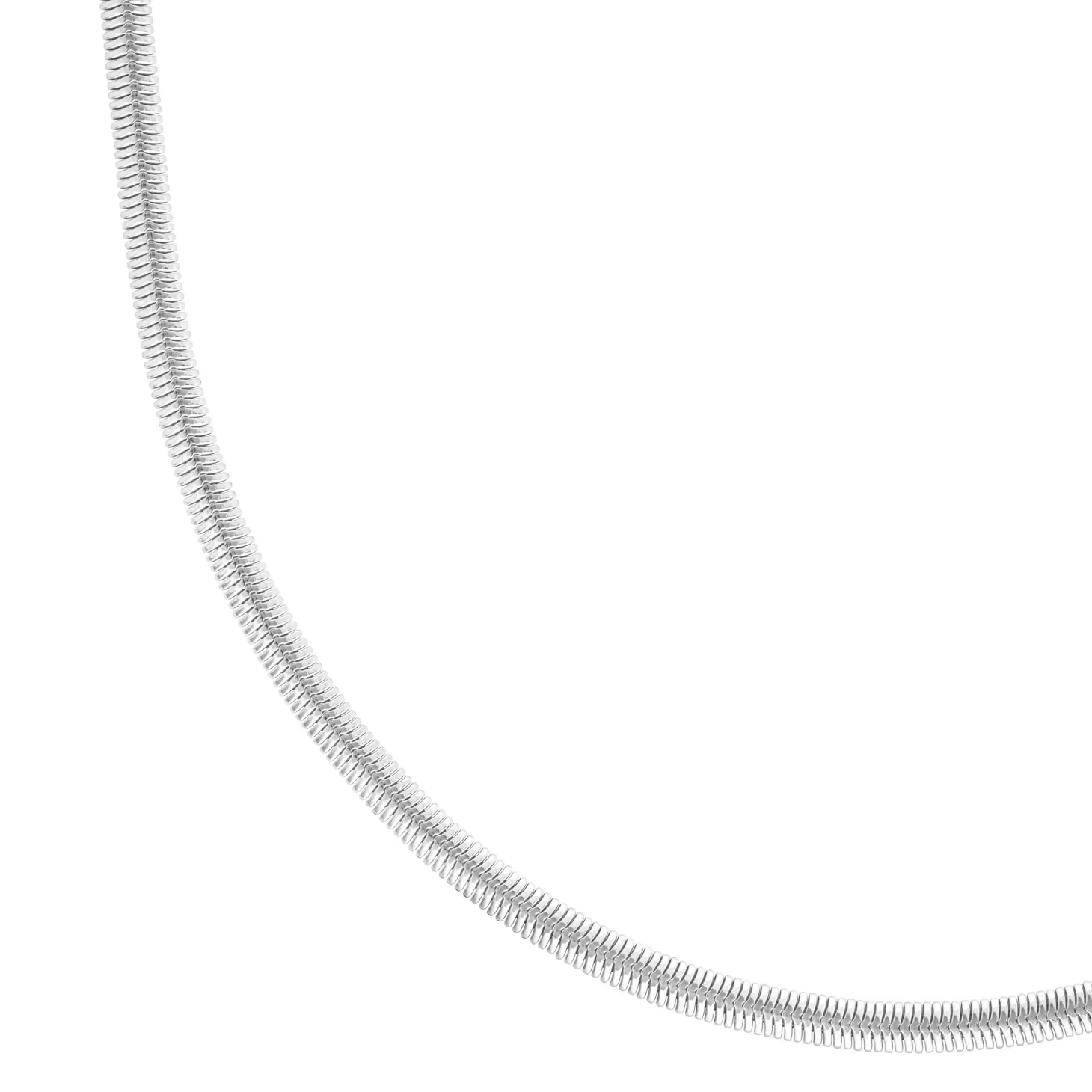Astrid & Miyu Oval Snake Chain Necklace In Silver Rhodium Plated Clearance