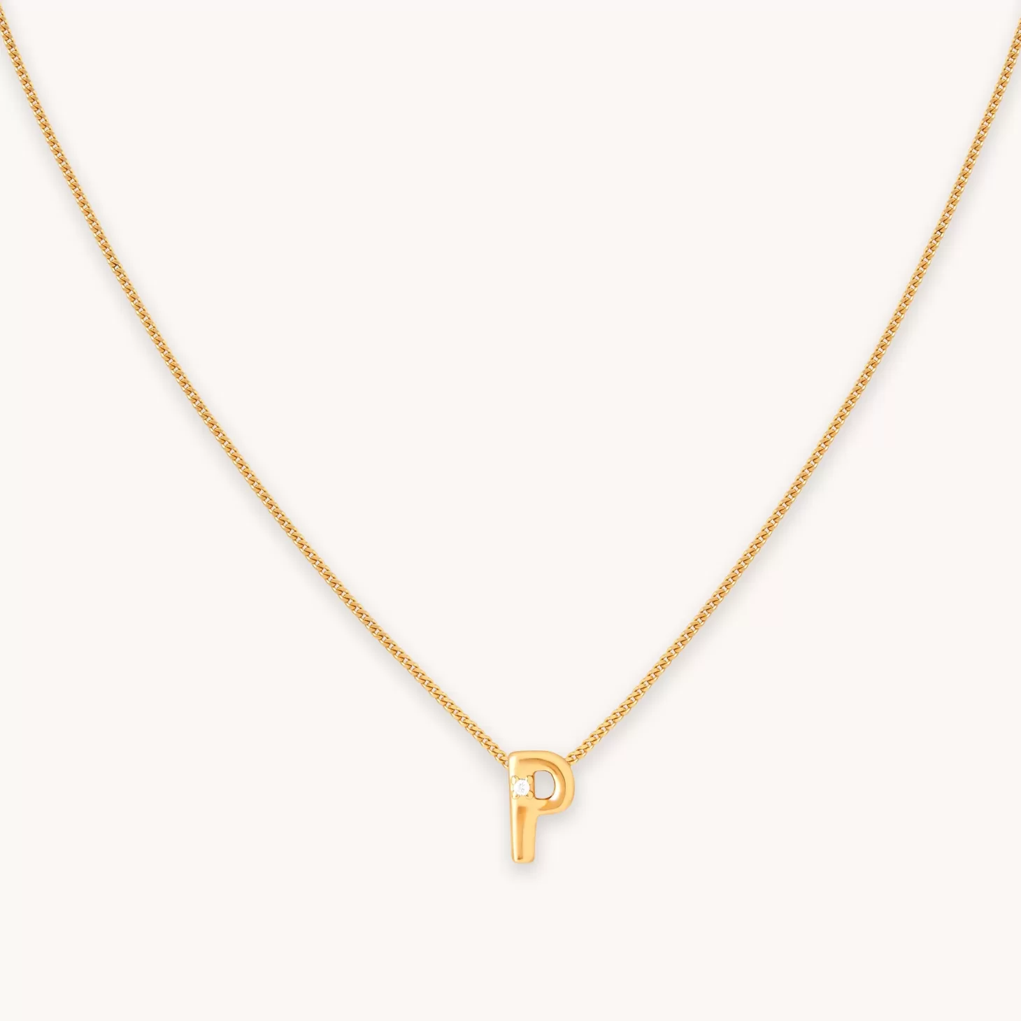 Astrid & Miyu P Initial Pendant Necklace In Gold 18K Gold Plated Sterling Silver Discount