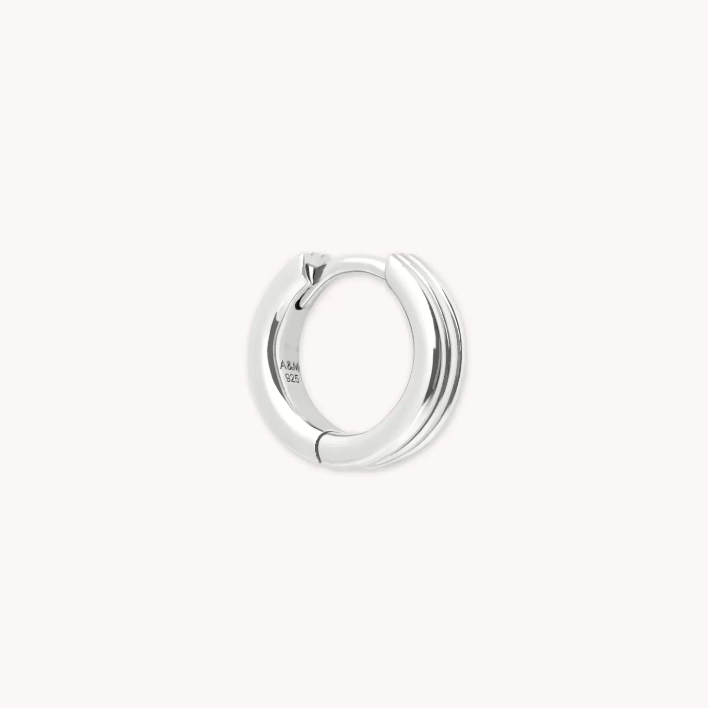 Astrid & Miyu Pleated 8Mm Hoop In Silver Rhodium Plated Sterling Silver Hot