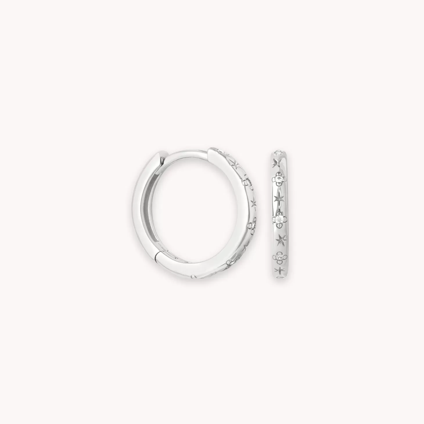 Astrid & Miyu Prism Crystal Hoops In Silver Rhodium Plated Sterling Silver Shop