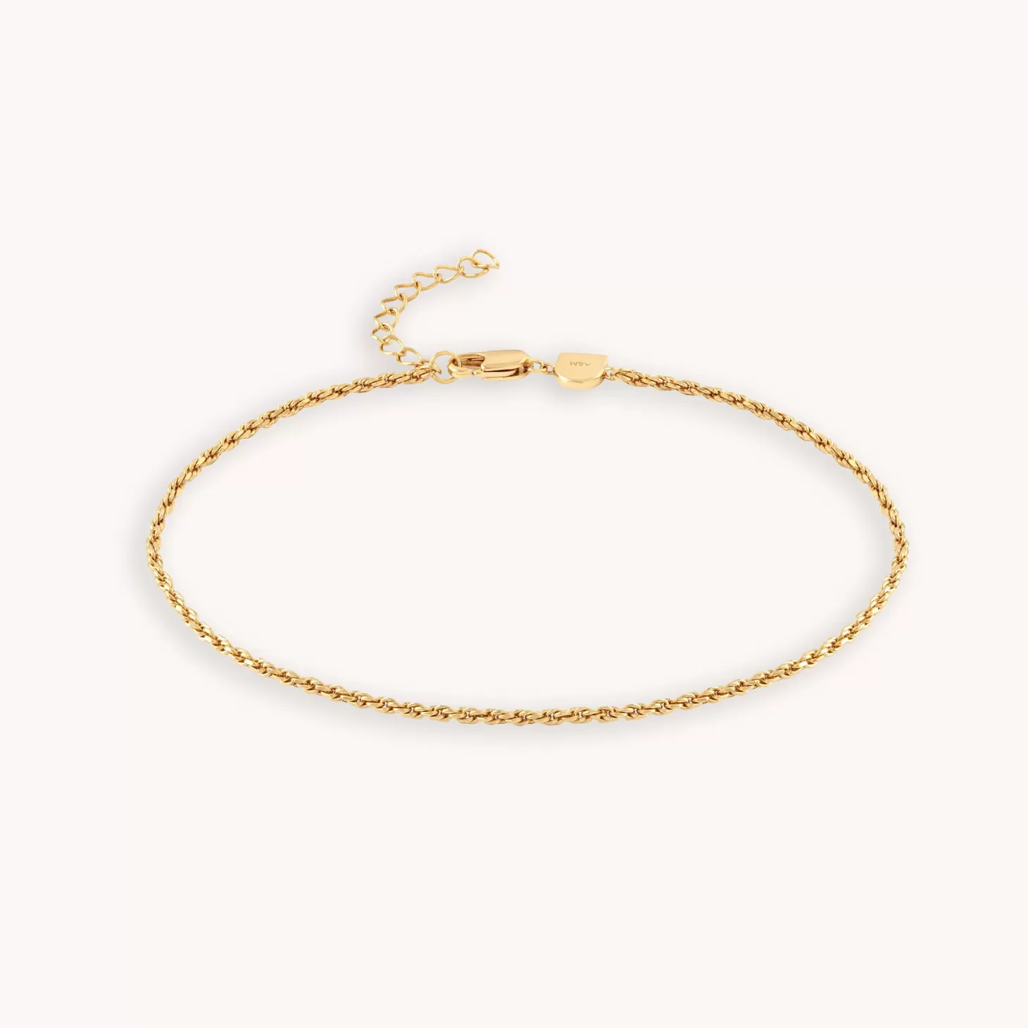 Astrid & Miyu Rope Chain Anklet In Gold 18K Gold Plated Flash Sale