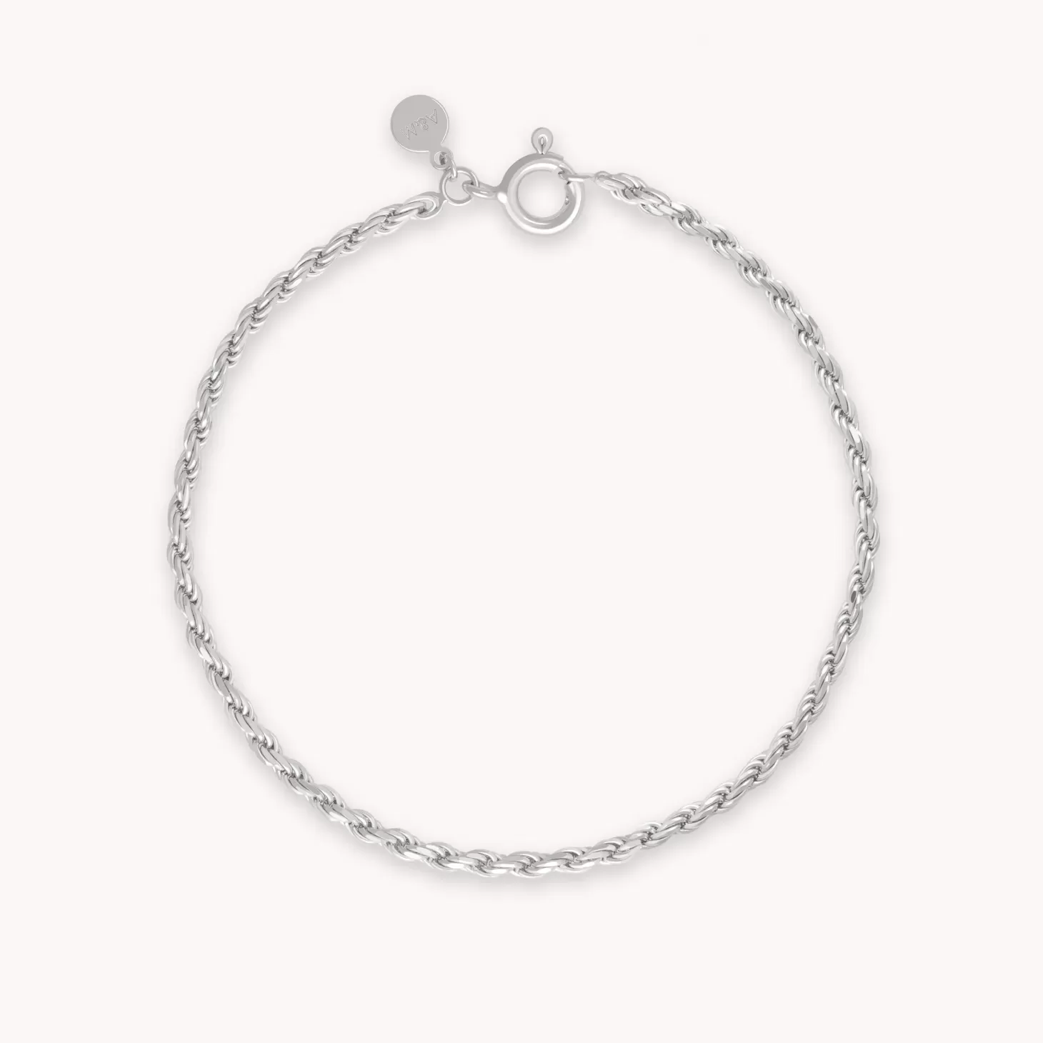 Astrid & Miyu Rope Chain Bracelet In Silver Rhodium Plated Sterling Silver Fashion