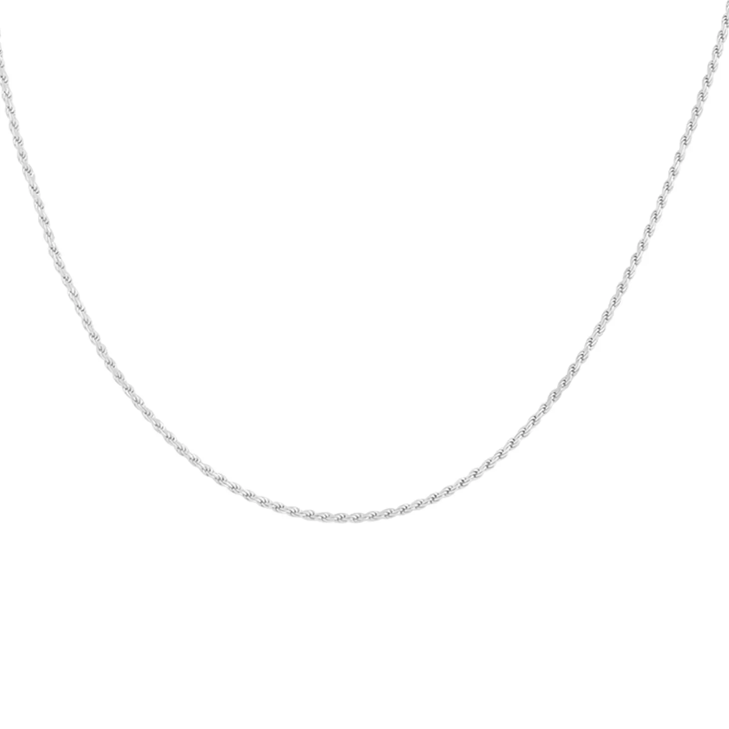 Astrid & Miyu Rope Chain Necklace In Silver Rhodium Plated Sterling Silver Hot