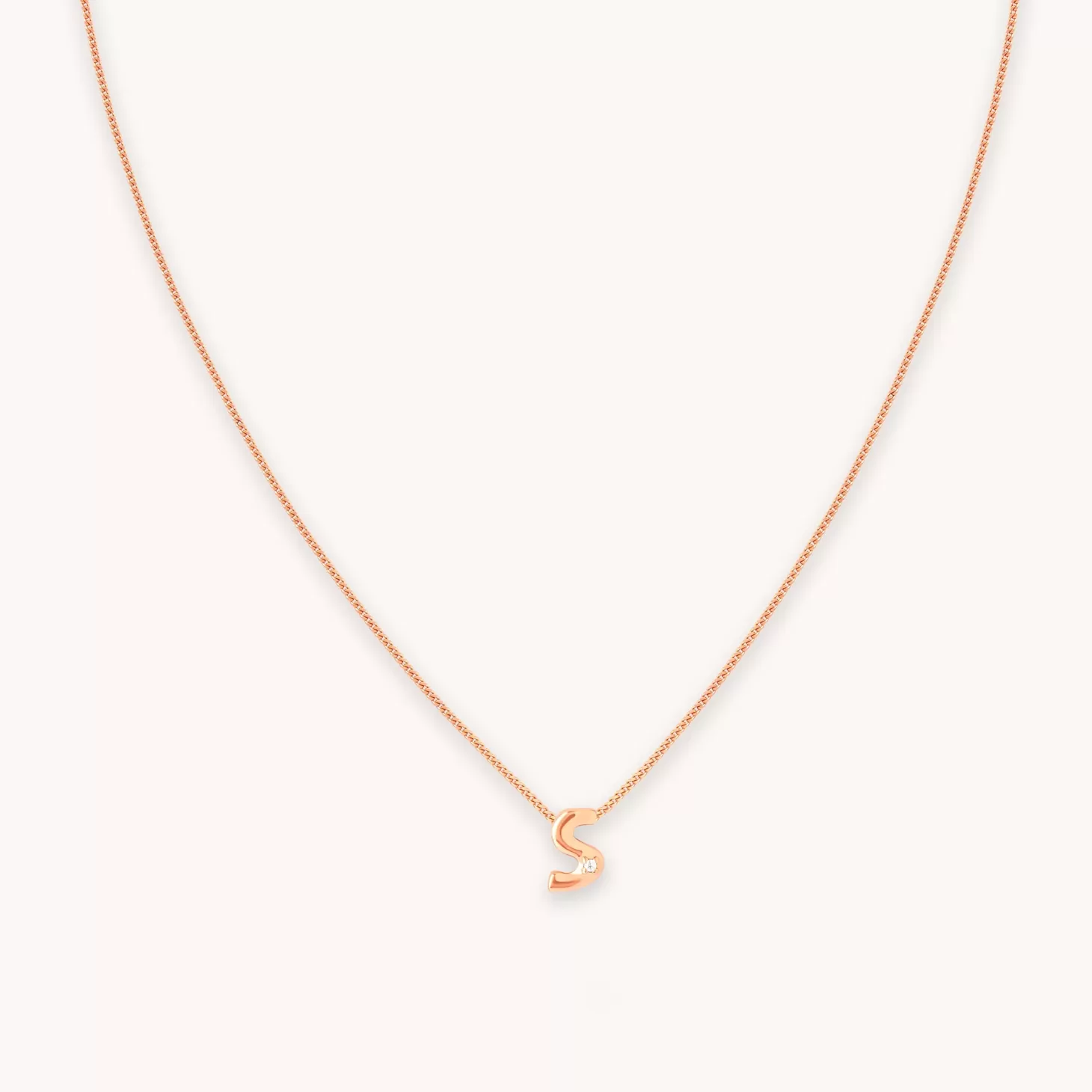 Astrid & Miyu S Initial Pendant Necklace In Rose Gold 18K Rose Gold Plated Sterling Silver Flash Sale