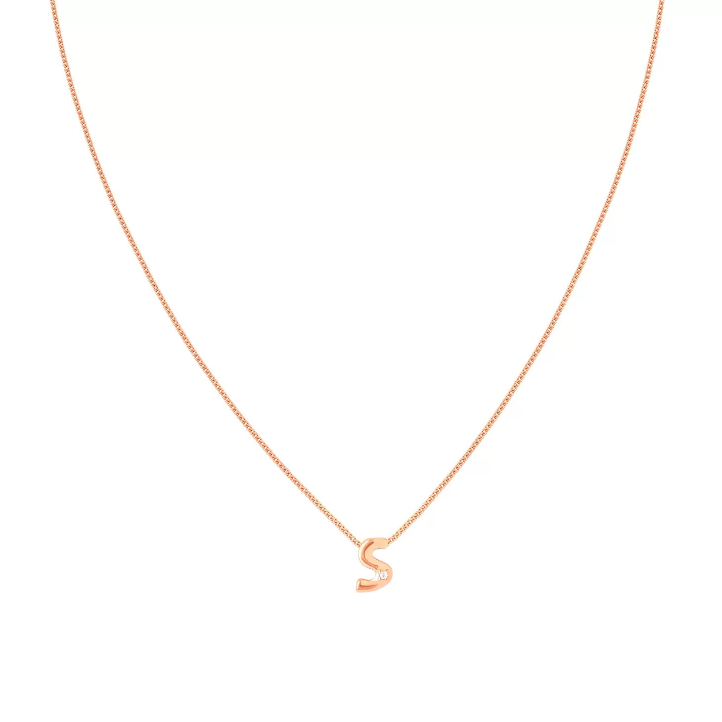 Astrid & Miyu S Initial Pendant Necklace In Rose Gold 18K Rose Gold Plated Sterling Silver Flash Sale