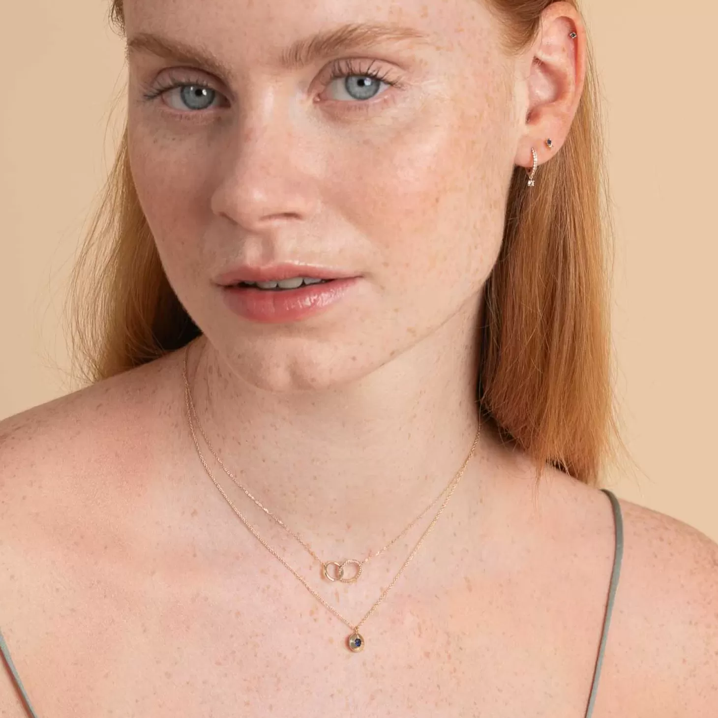 Astrid & Miyu September Birthstone Necklace In Solid Gold 14K Gold Outlet