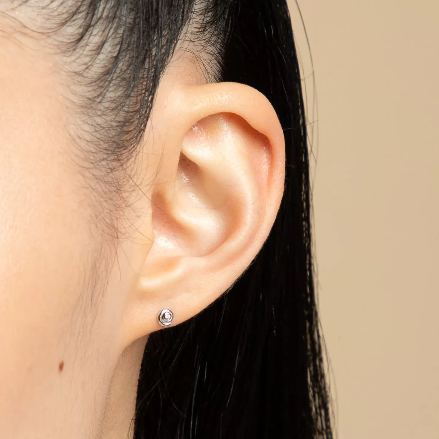 Astrid & Miyu Shell Crystal Stud Earrings In Silver Rhodium Plated Sterling Silver Cheap