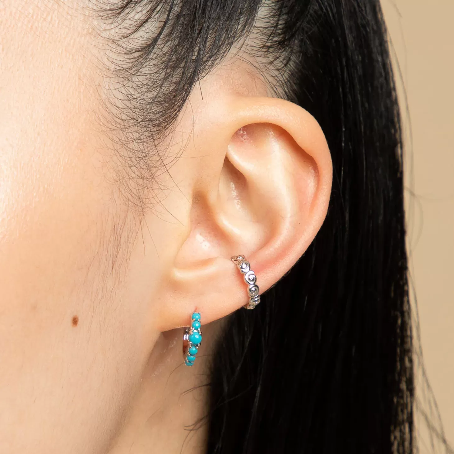 Astrid & Miyu Shell Ear Cuff In Silver Rhodium Plated Sterling Silver New