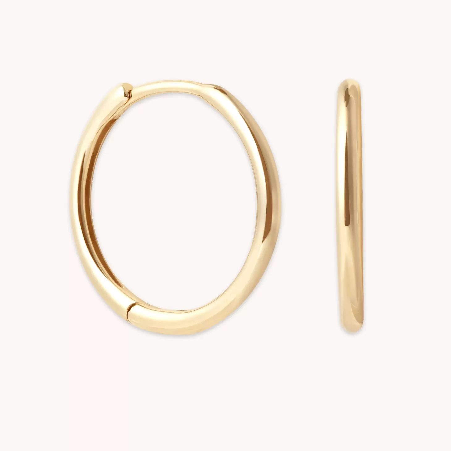 Astrid & Miyu Simple 12Mm Hoops In Solid Gold 9K Gold New