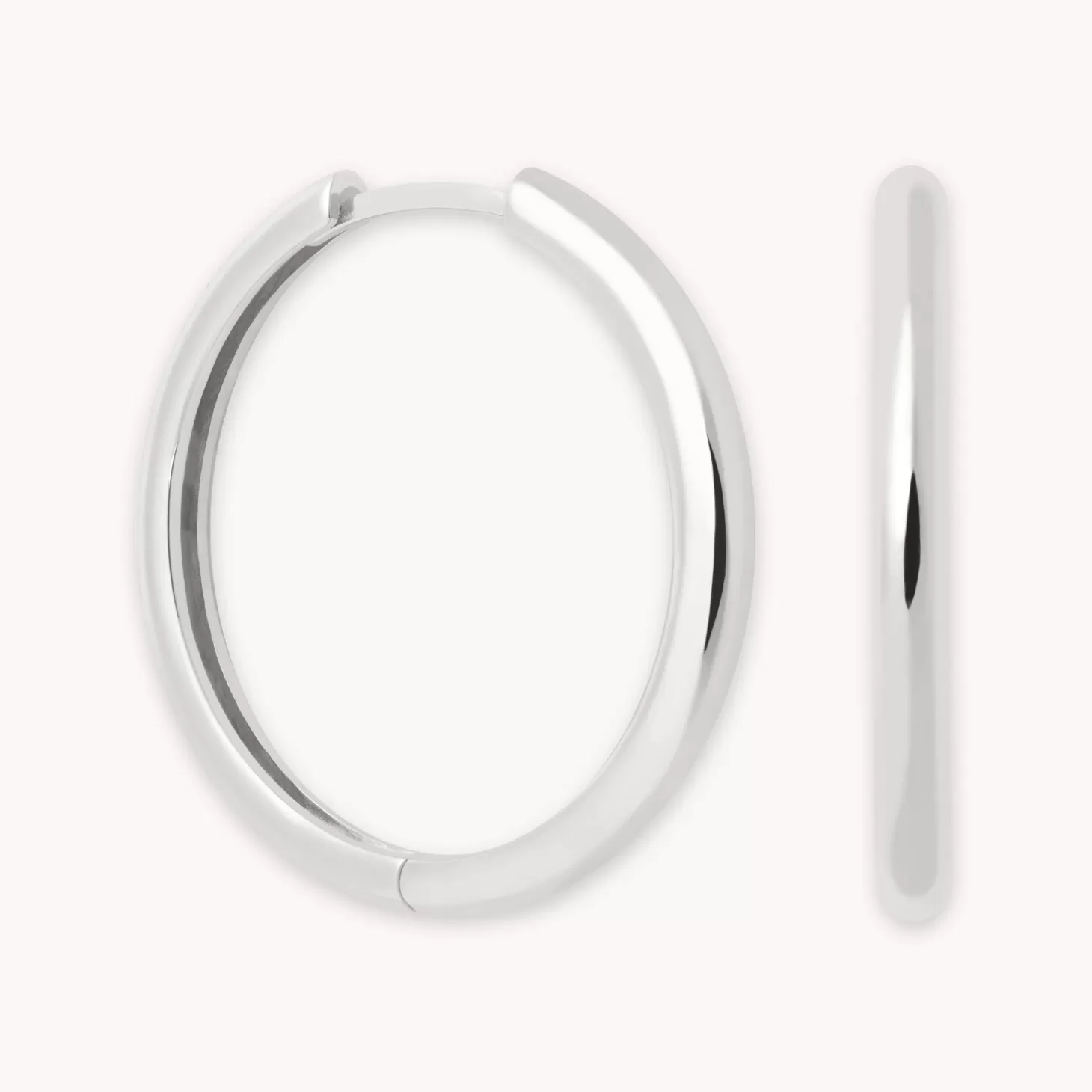 Astrid & Miyu Simple Hinge Large Hoops In Silver Rhodium Plated Sterling Silver Discount