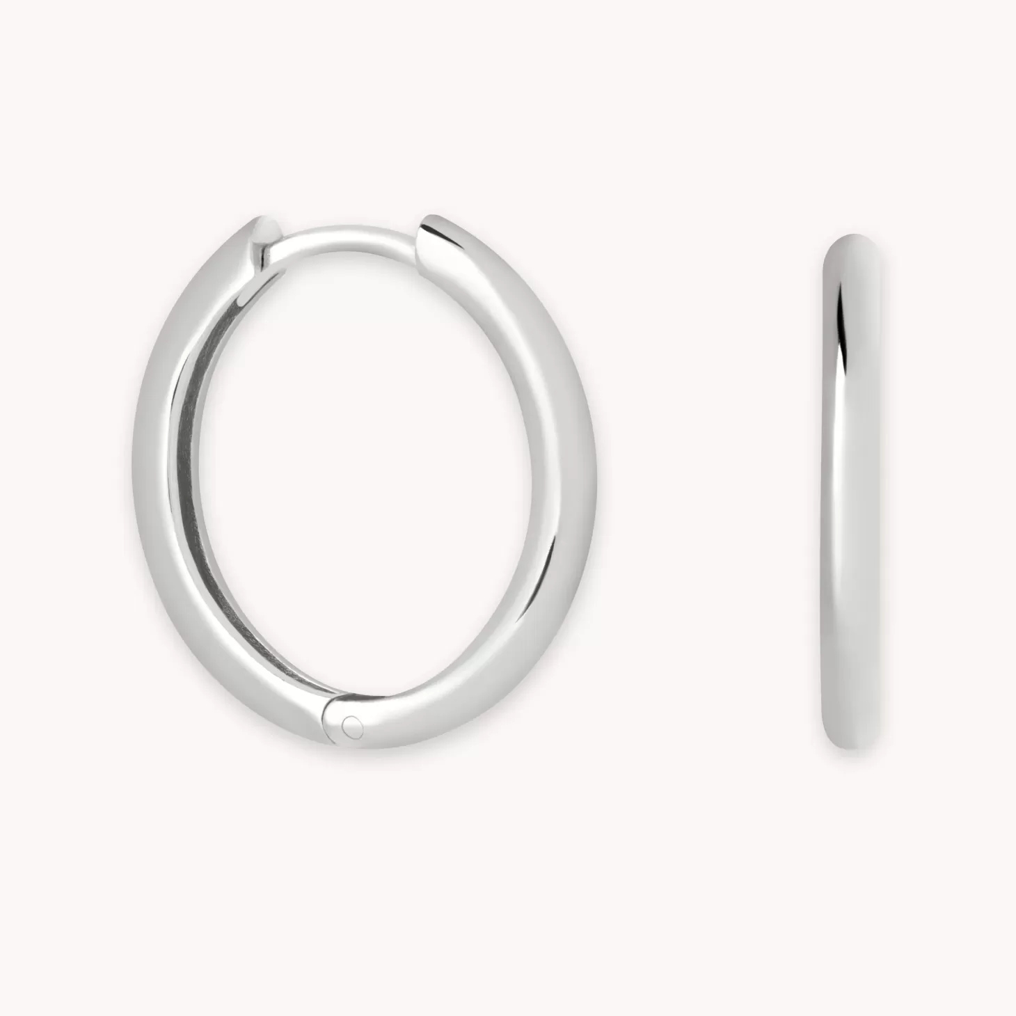 Astrid & Miyu Simple Hinge Small Hoops In Silver Rhodium Plated Sterling Silver Best Sale