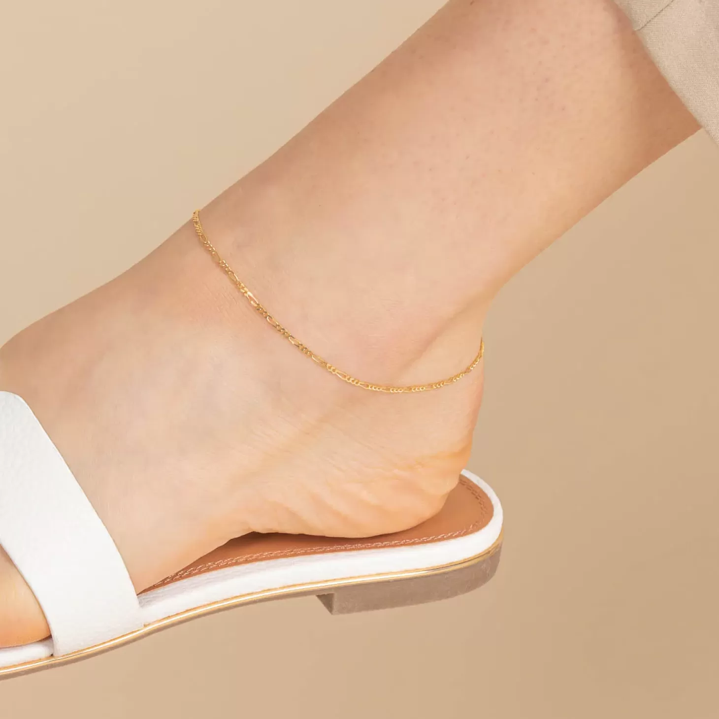 Astrid & Miyu Soho Chain Anklet In Solid Gold 9K Gold Clearance
