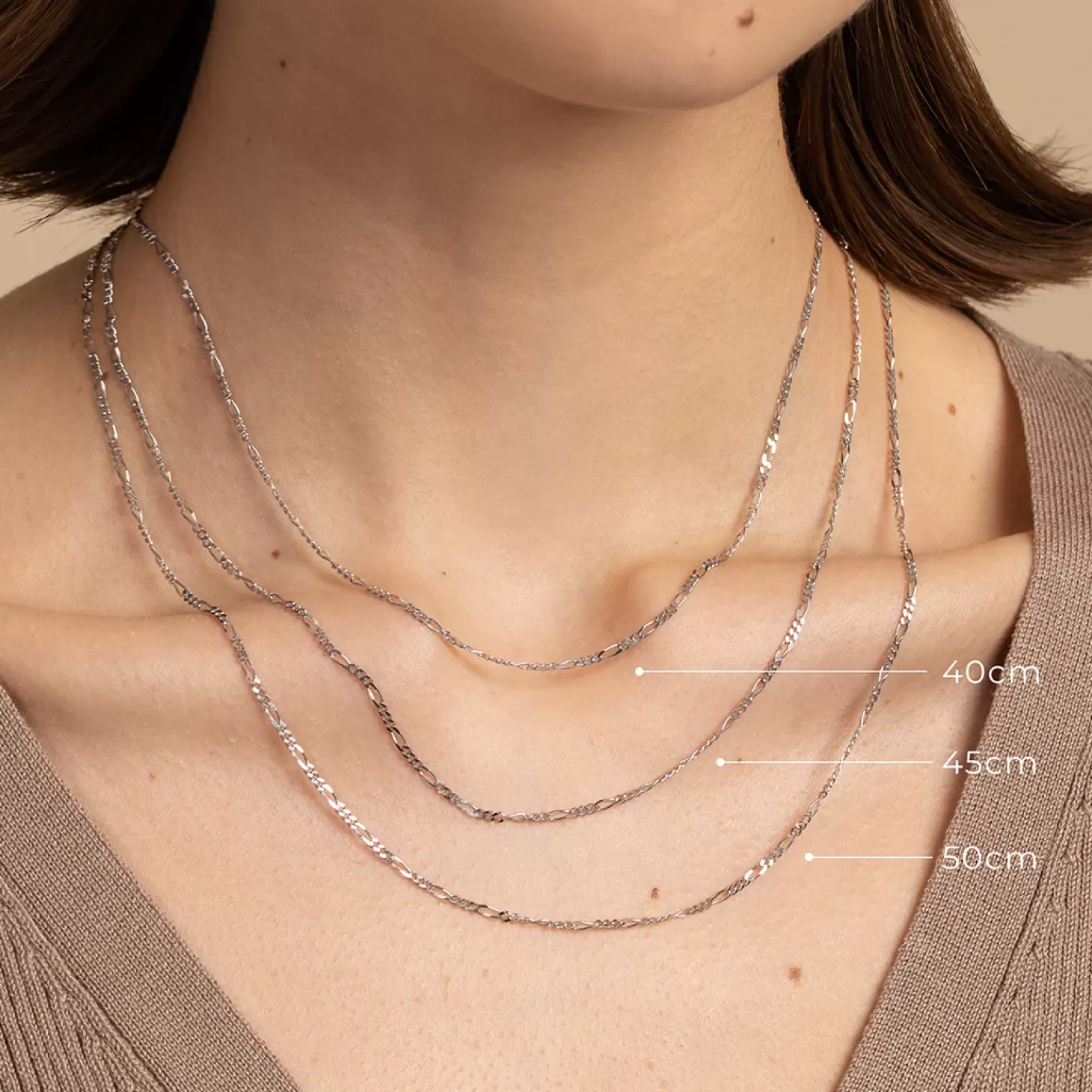Astrid & Miyu Soho Chain Necklace In Solid White Gold 9K White Gold Sale