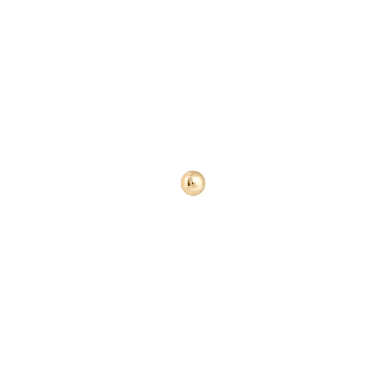Astrid & Miyu Solid Gold Small Ball Piercing Stud 14K Gold New