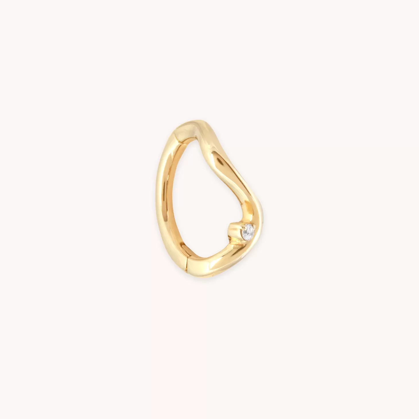 Astrid & Miyu Solid Gold Wave Rook Hoop 14K Gold Fashion