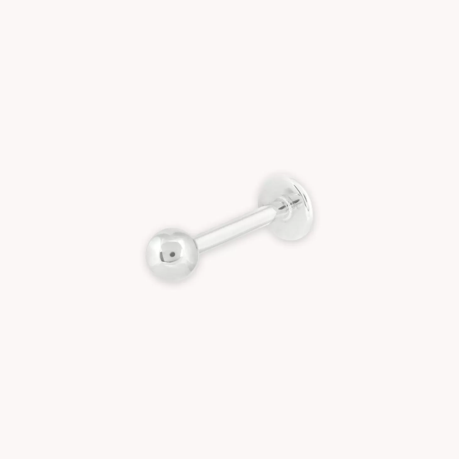 Astrid & Miyu Solid White Gold Large Ball Piercing Stud 14K White Gold New