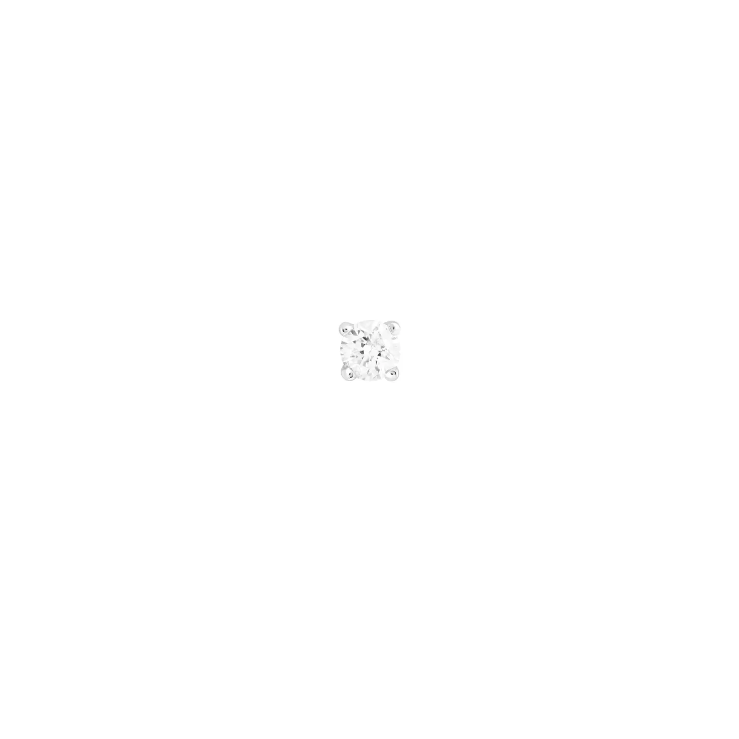 Astrid & Miyu Solid White Gold Topaz Piercing Stud 14K White Gold Cheap