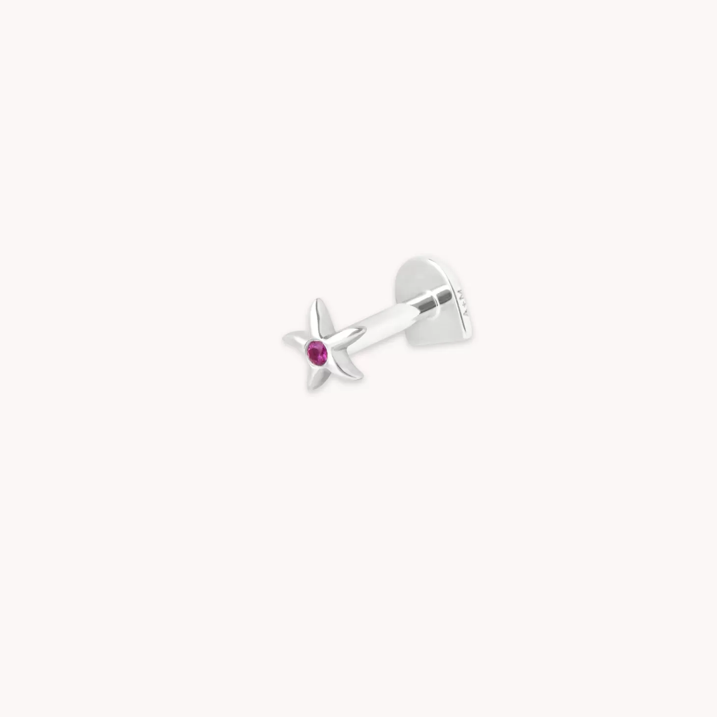 Astrid & Miyu Starfish Piercing Stud In Solid White Gold 14K White Gold Fashion