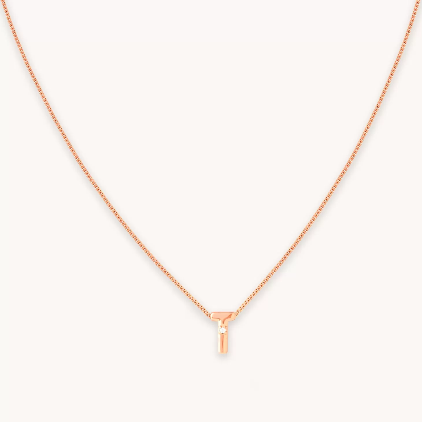 Astrid & Miyu T Initial Pendant Necklace In Rose Gold 18K Rose Gold Plated Sterling Silver Outlet