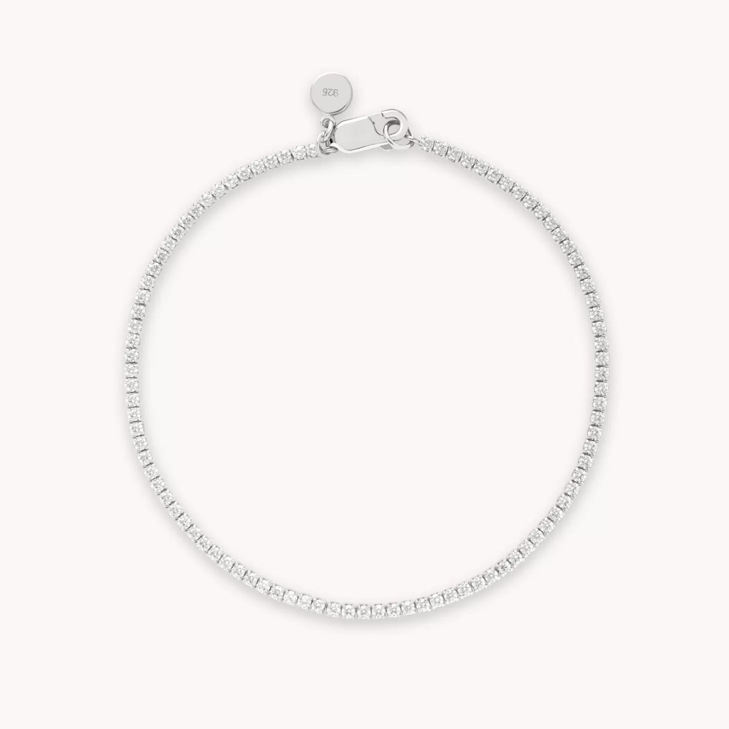 Astrid & Miyu Tennis Chain Bracelet In Silver Rhodium Plated Sterling Silver Hot