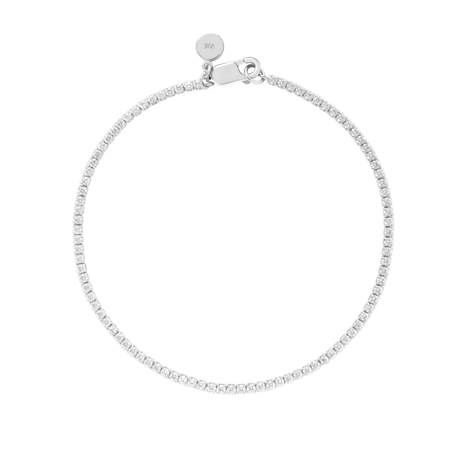 Astrid & Miyu Tennis Chain Bracelet In Silver Rhodium Plated Sterling Silver Hot