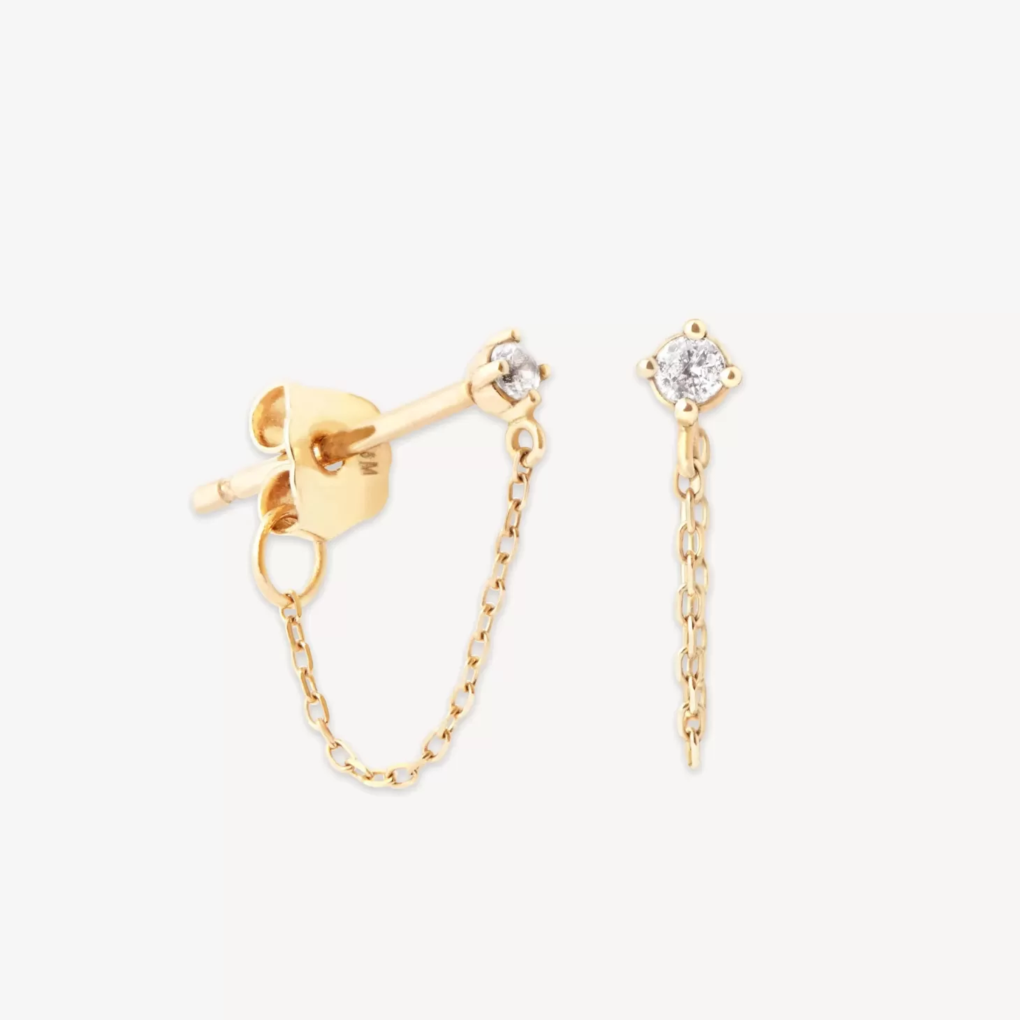 Astrid & Miyu Topaz Chain Stud Earrings In Solid Gold 9K Gold Best