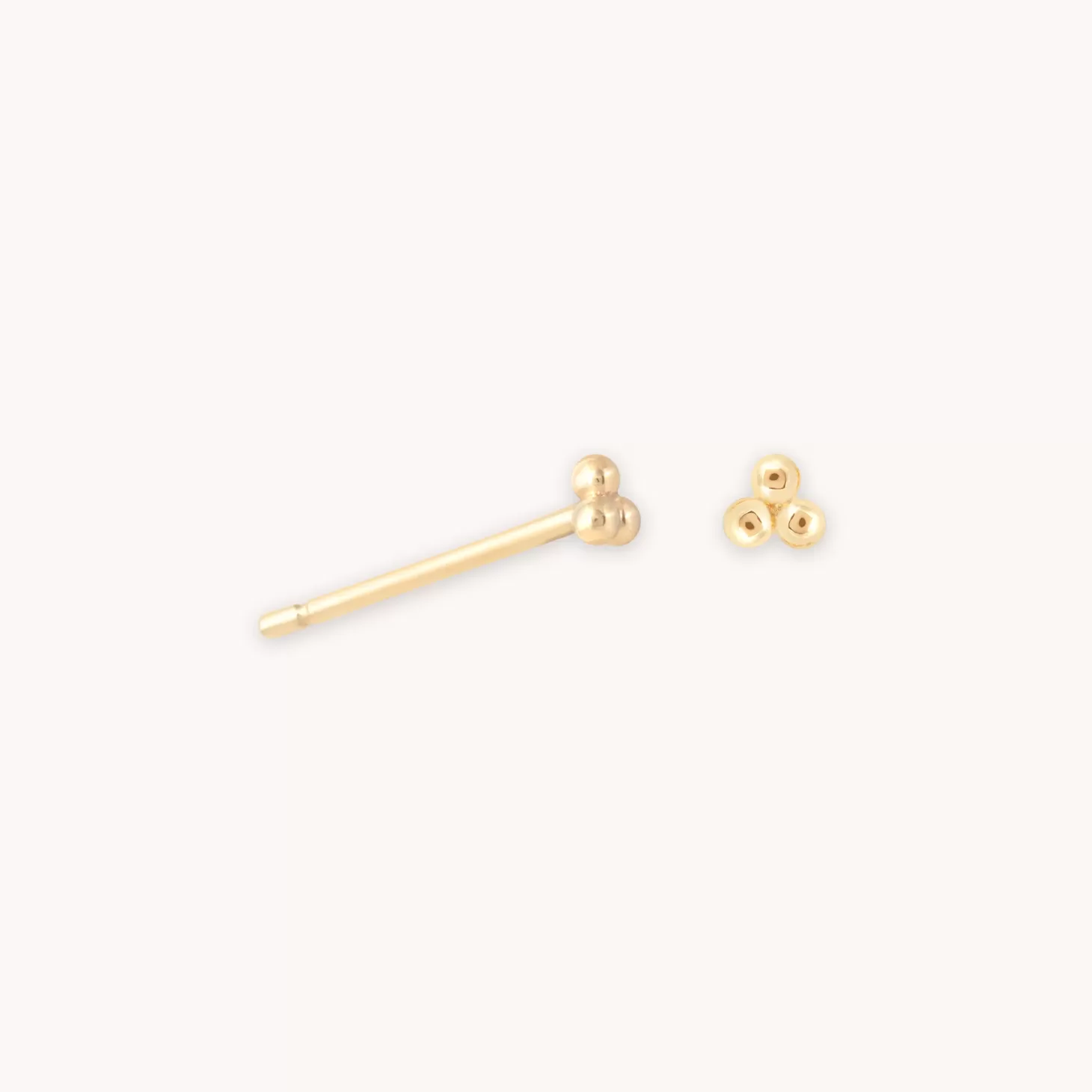 Astrid & Miyu Trinity Stud Earrings In Solid Gold 14K Gold Best