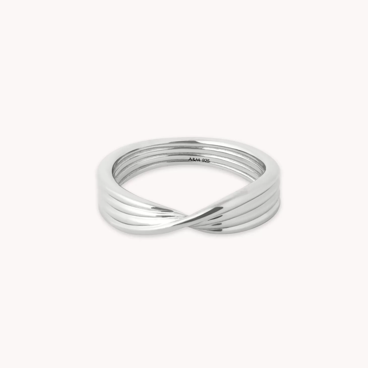 Astrid & Miyu Twist Ring In Silver Rhodium Plated Sterling Silver Best