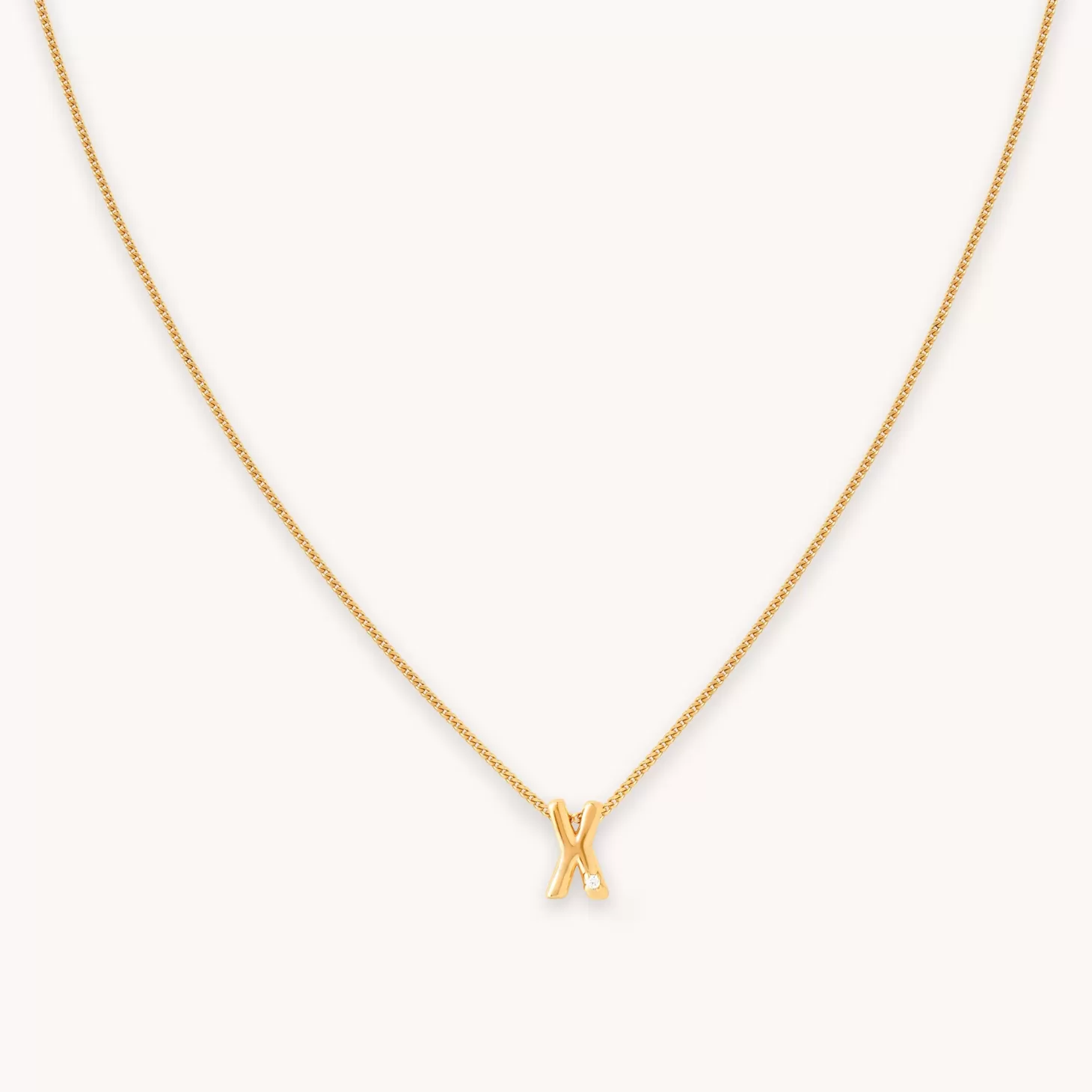 Astrid & Miyu X Initial Pendant Necklace In Gold 18K Gold Plated Sterling Silver Clearance