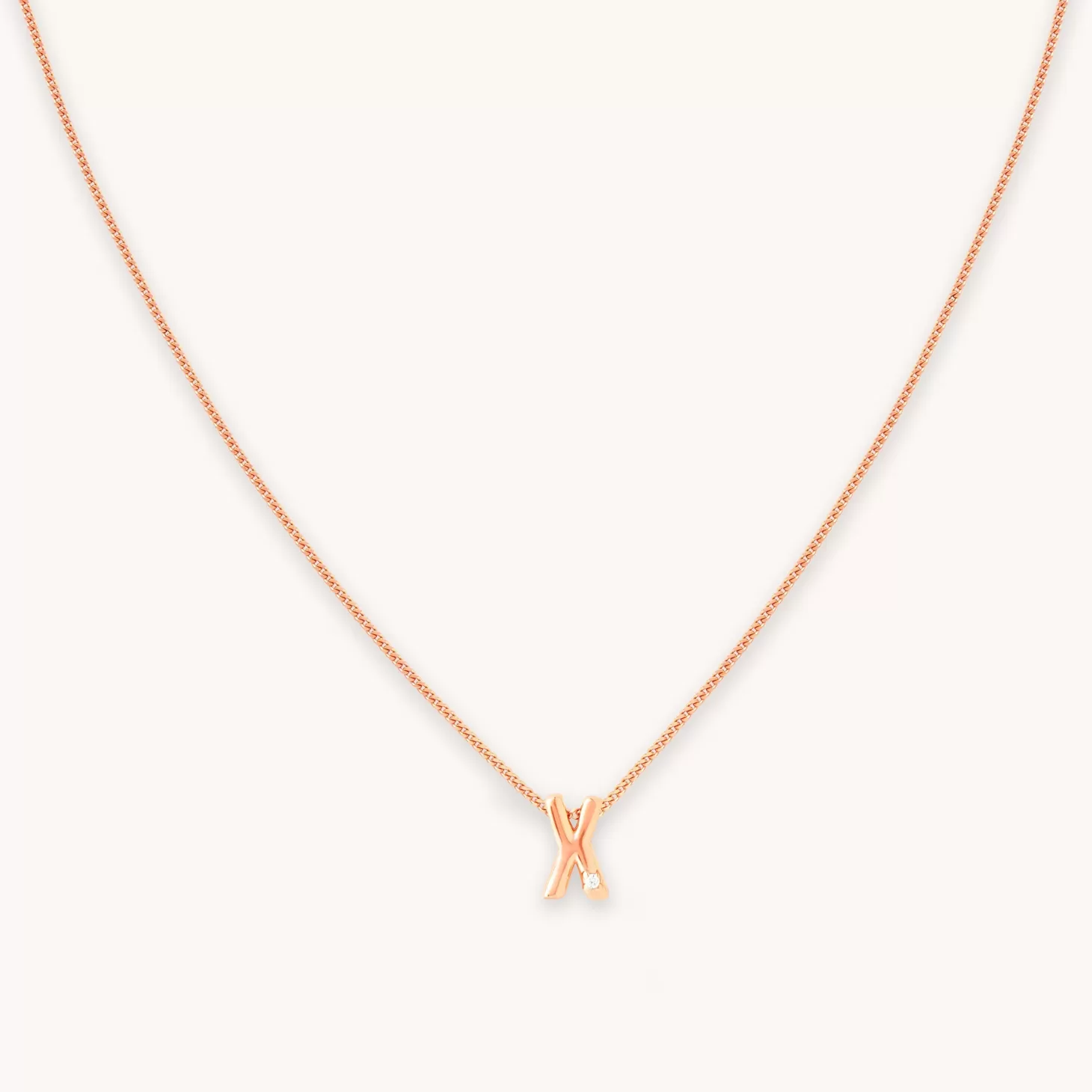Astrid & Miyu X Initial Pendant Necklace In Rose Gold 18K Rose Gold Plated Sterling Silver Best Sale