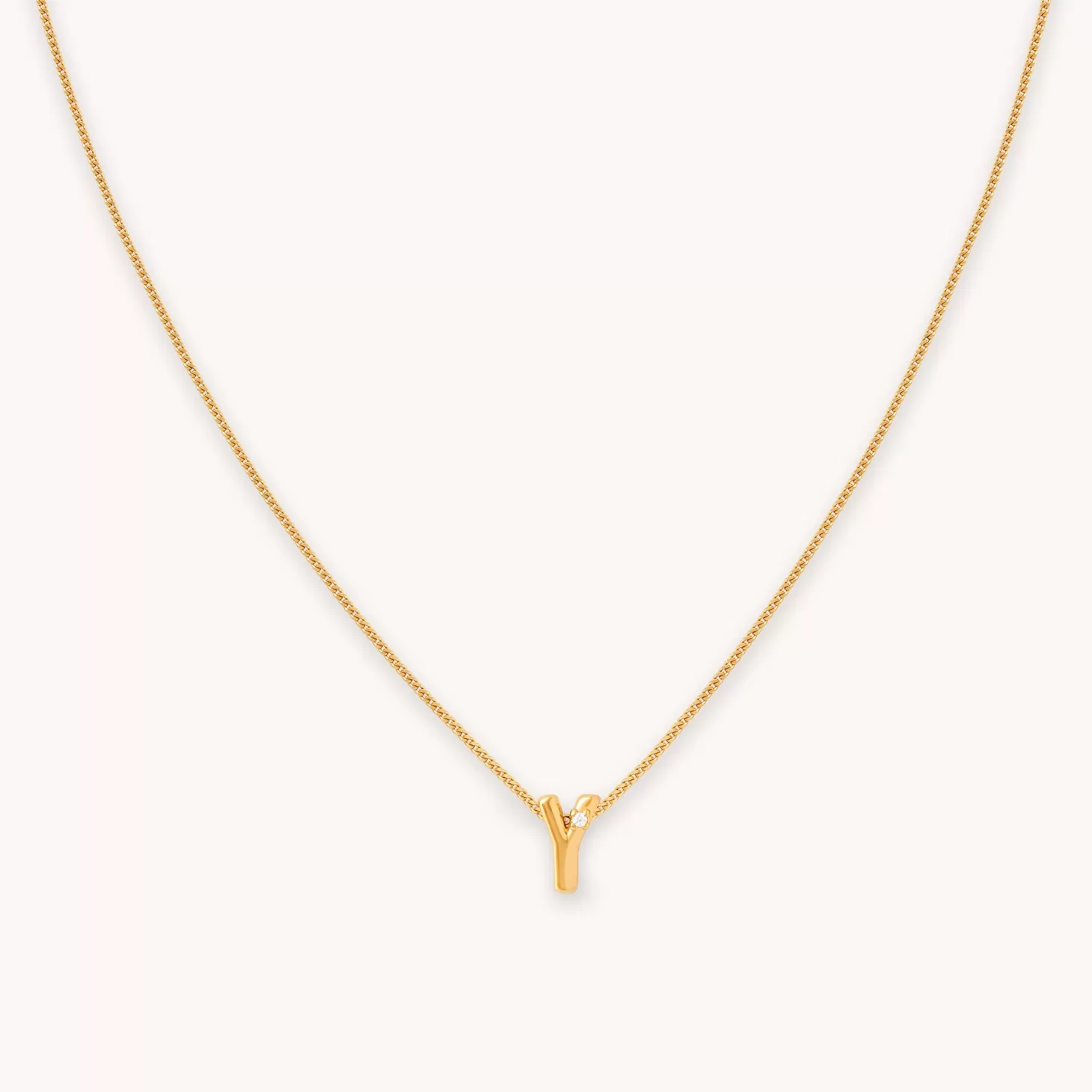 Astrid & Miyu Y Initial Pendant Necklace In Gold 18K Gold Plated Sterling Silver Flash Sale