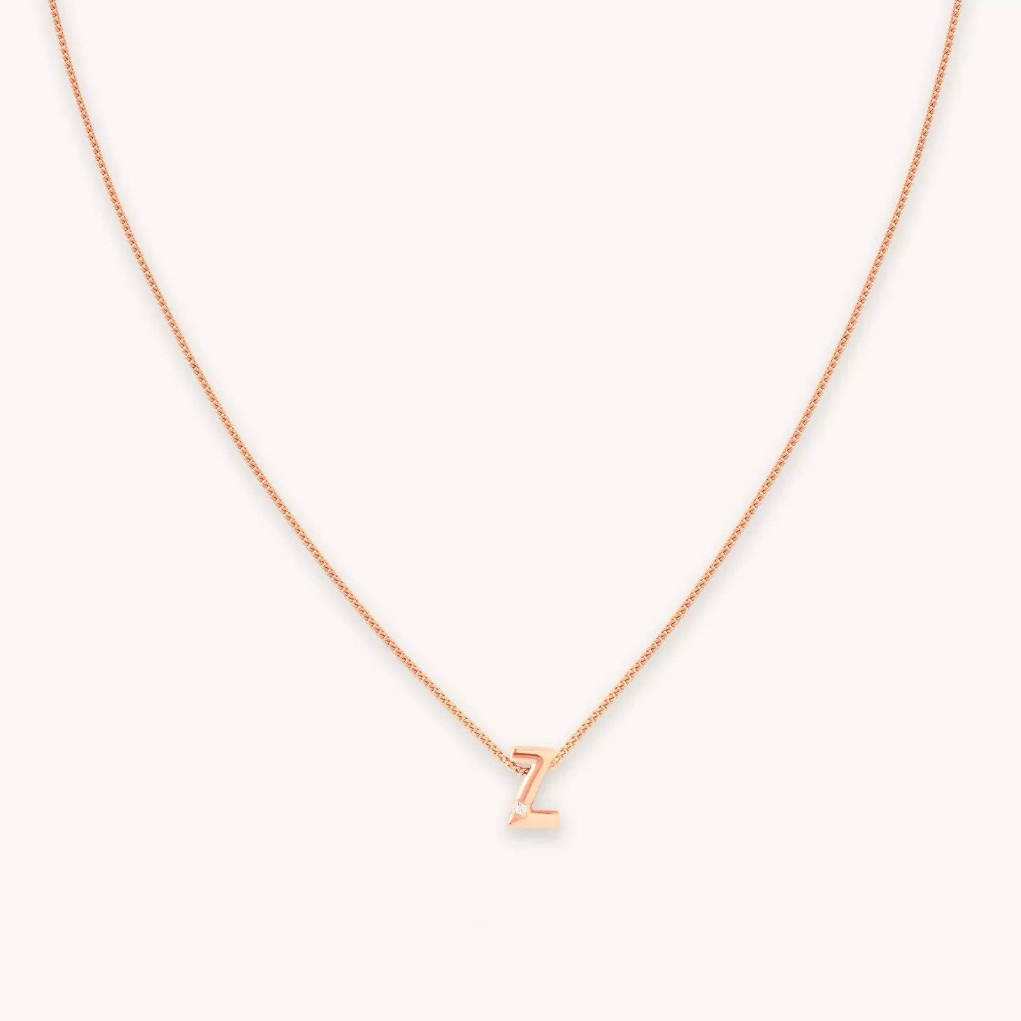 Astrid & Miyu Z Initial Pendant Necklace In Rose Gold 18K Rose Gold Plated Sterling Silver Sale