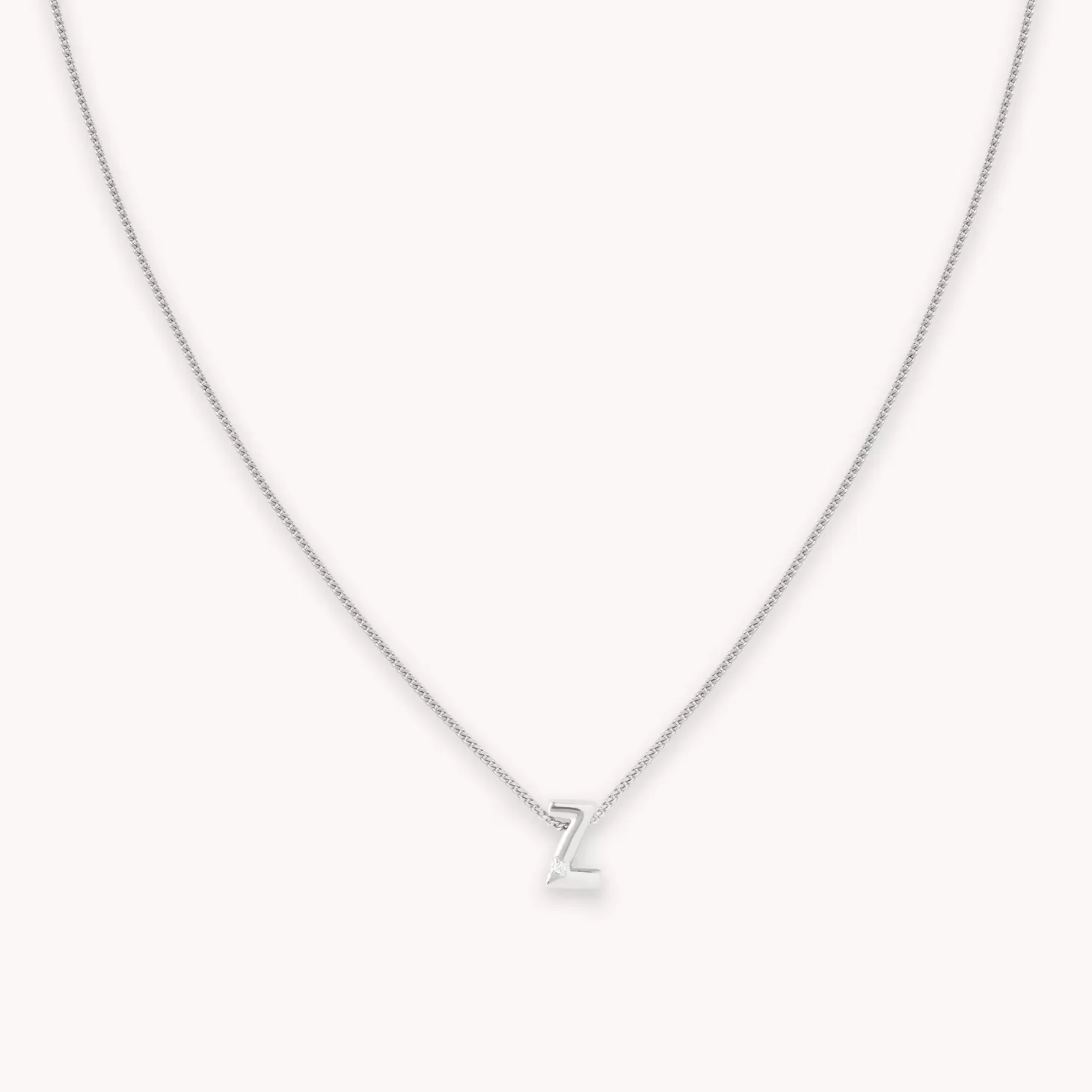 Astrid & Miyu Z Initial Pendant Necklace In Silver Rhodium Plated Sterling Silver Discount